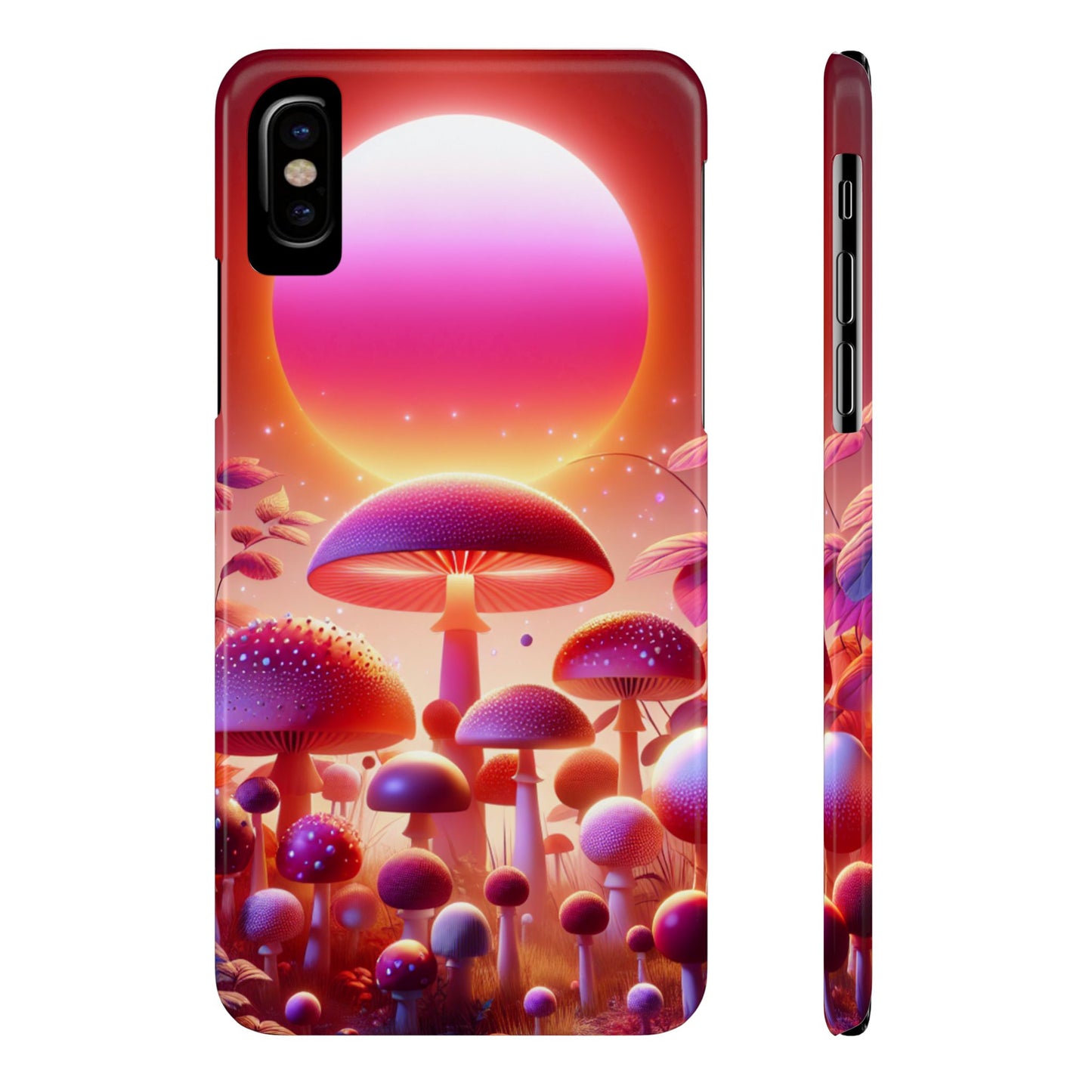 Vibrant Mushroom Slim Phone Case - Colorful Nature Design for Trendy Tech Lovers