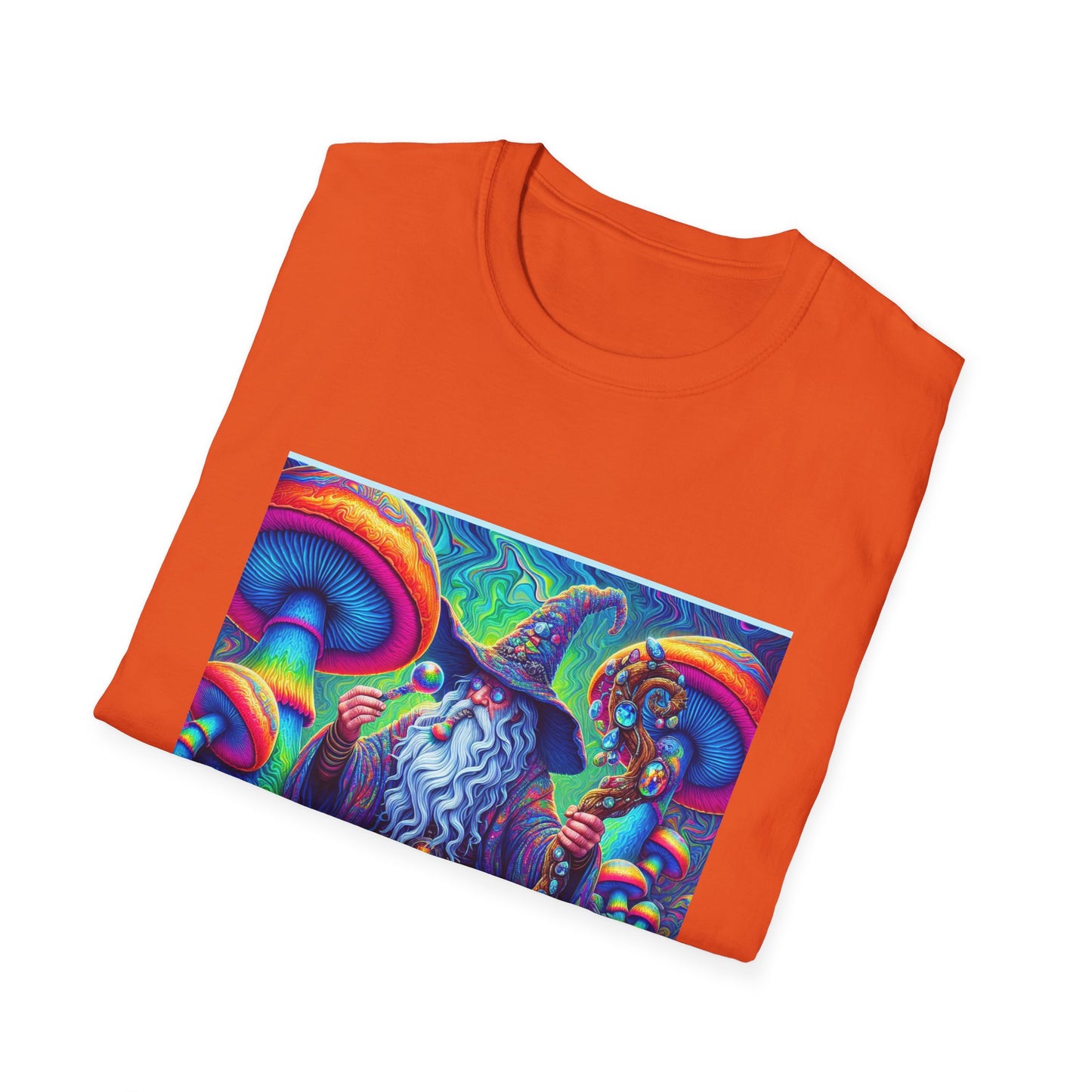 Psychedelic Mushroom Wizard Unisex T-Shirt | Vibrant Art Tee for Nature Lovers