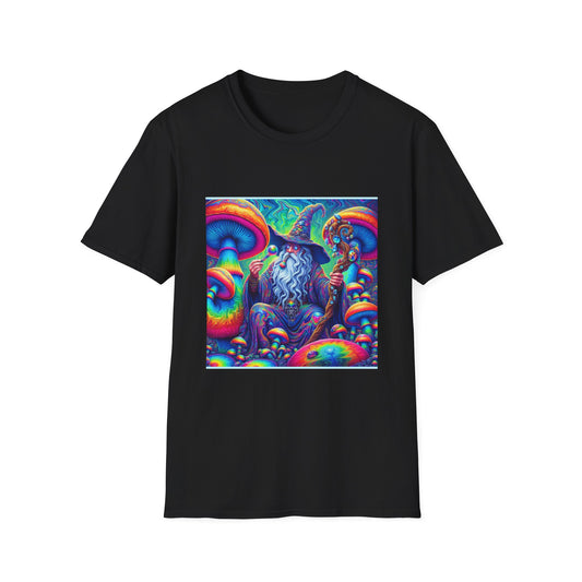 Psychedelic Mushroom Wizard Unisex T-Shirt | Vibrant Art Tee for Nature Lovers