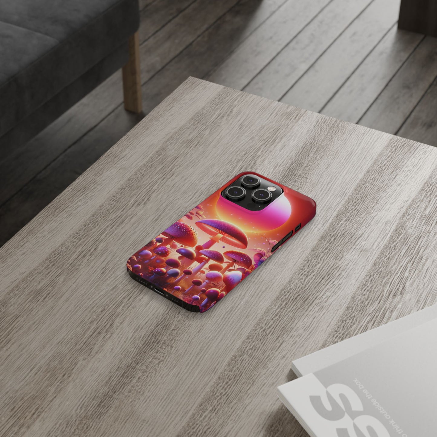 Vibrant Mushroom Slim Phone Case - Colorful Nature Design for Trendy Tech Lovers