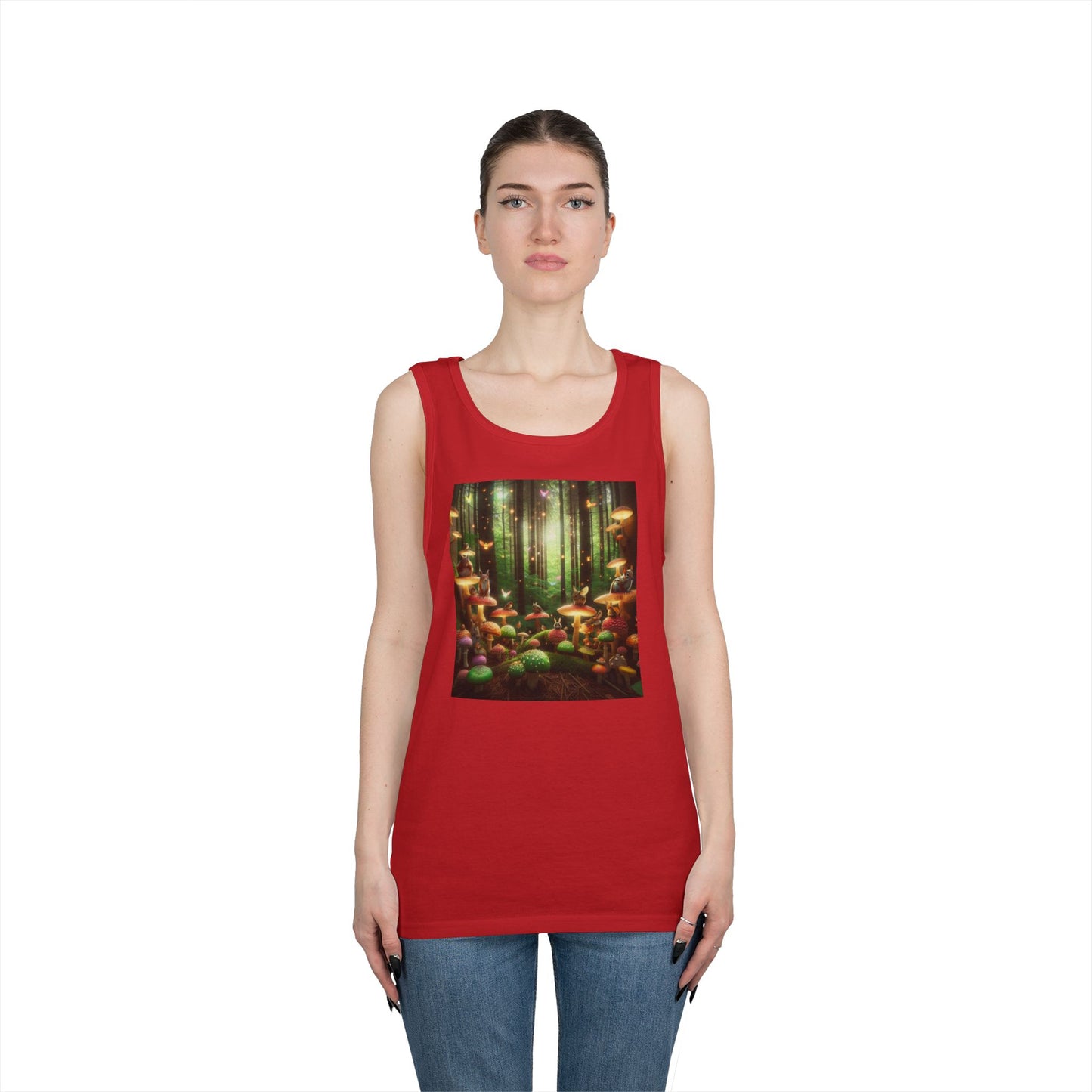 Enchanted Forest Unisex Heavy Cotton Tank Top - Nature Lover Apparel