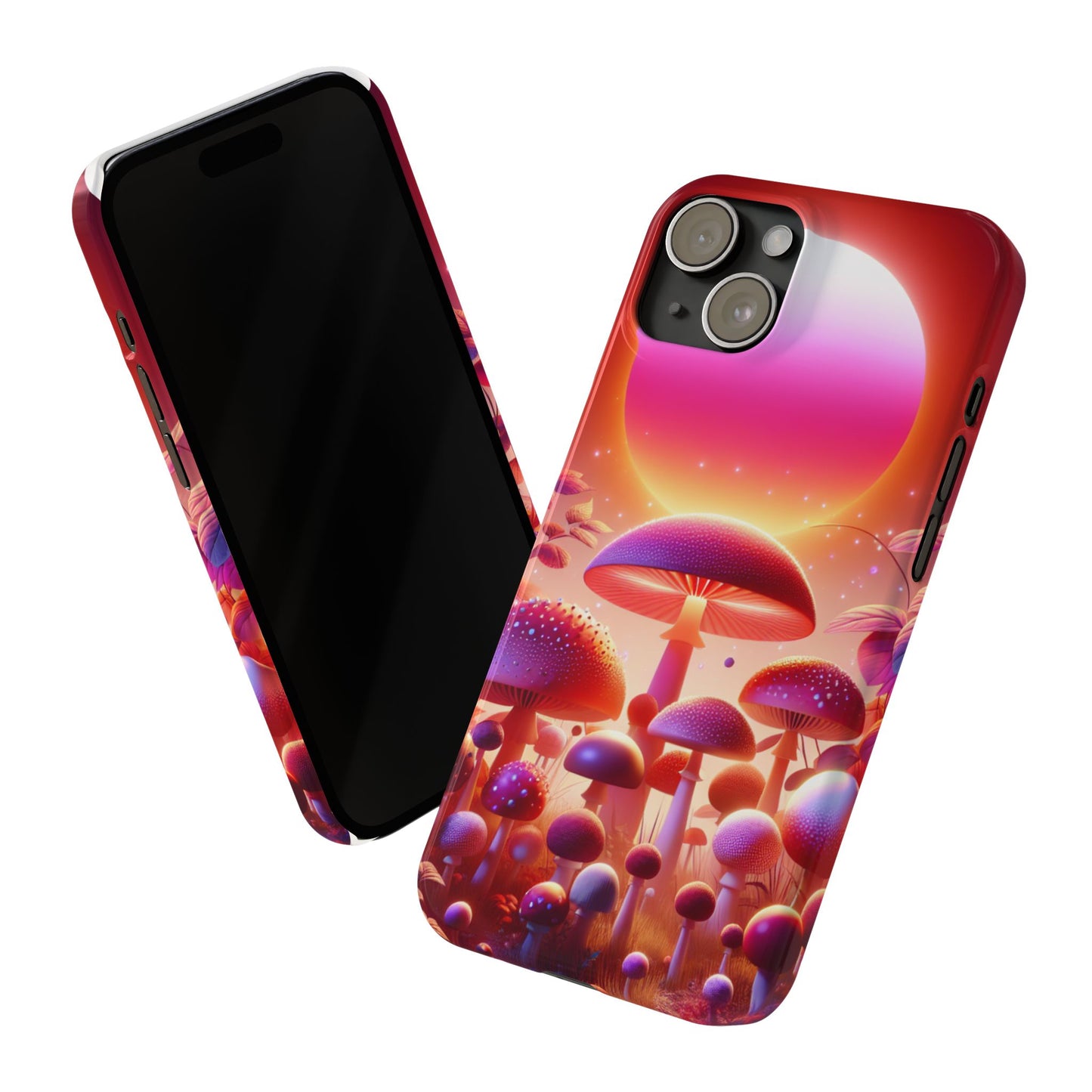 Vibrant Mushroom Slim Phone Case - Colorful Nature Design for Trendy Tech Lovers