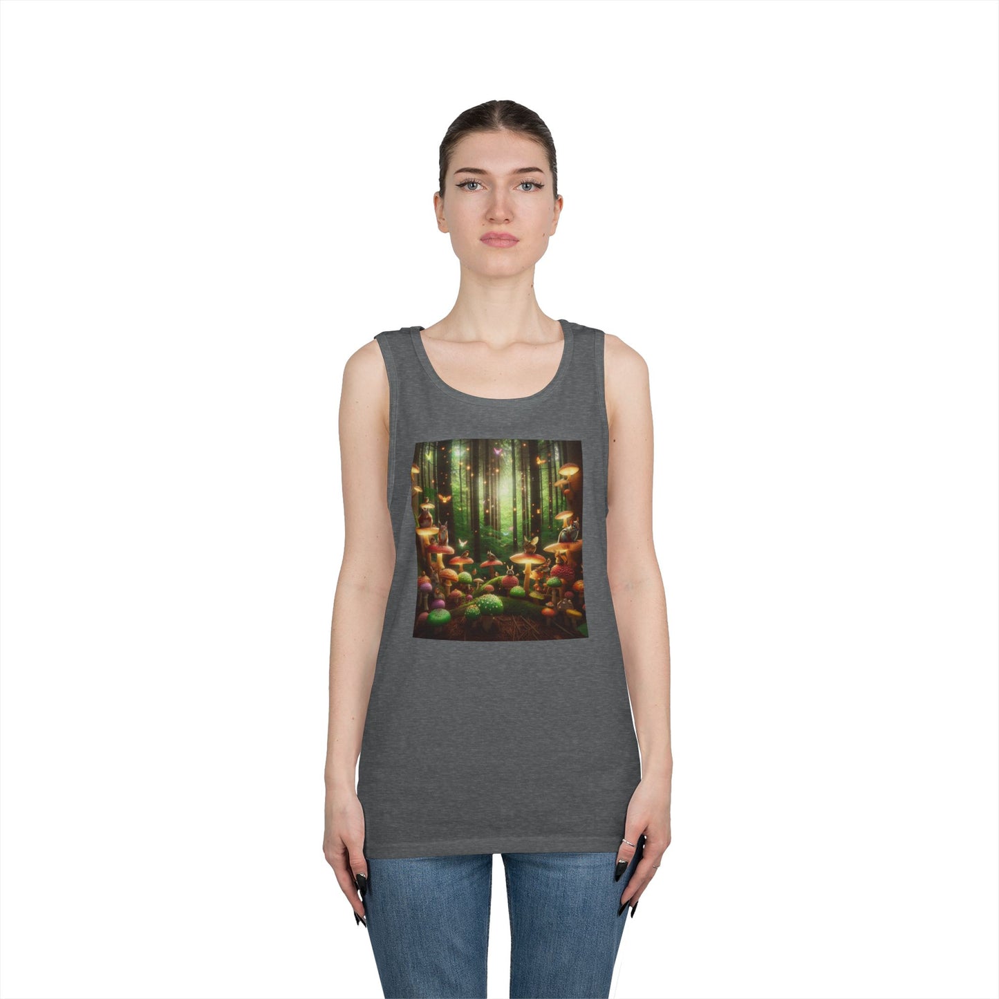 Enchanted Forest Unisex Heavy Cotton Tank Top - Nature Lover Apparel