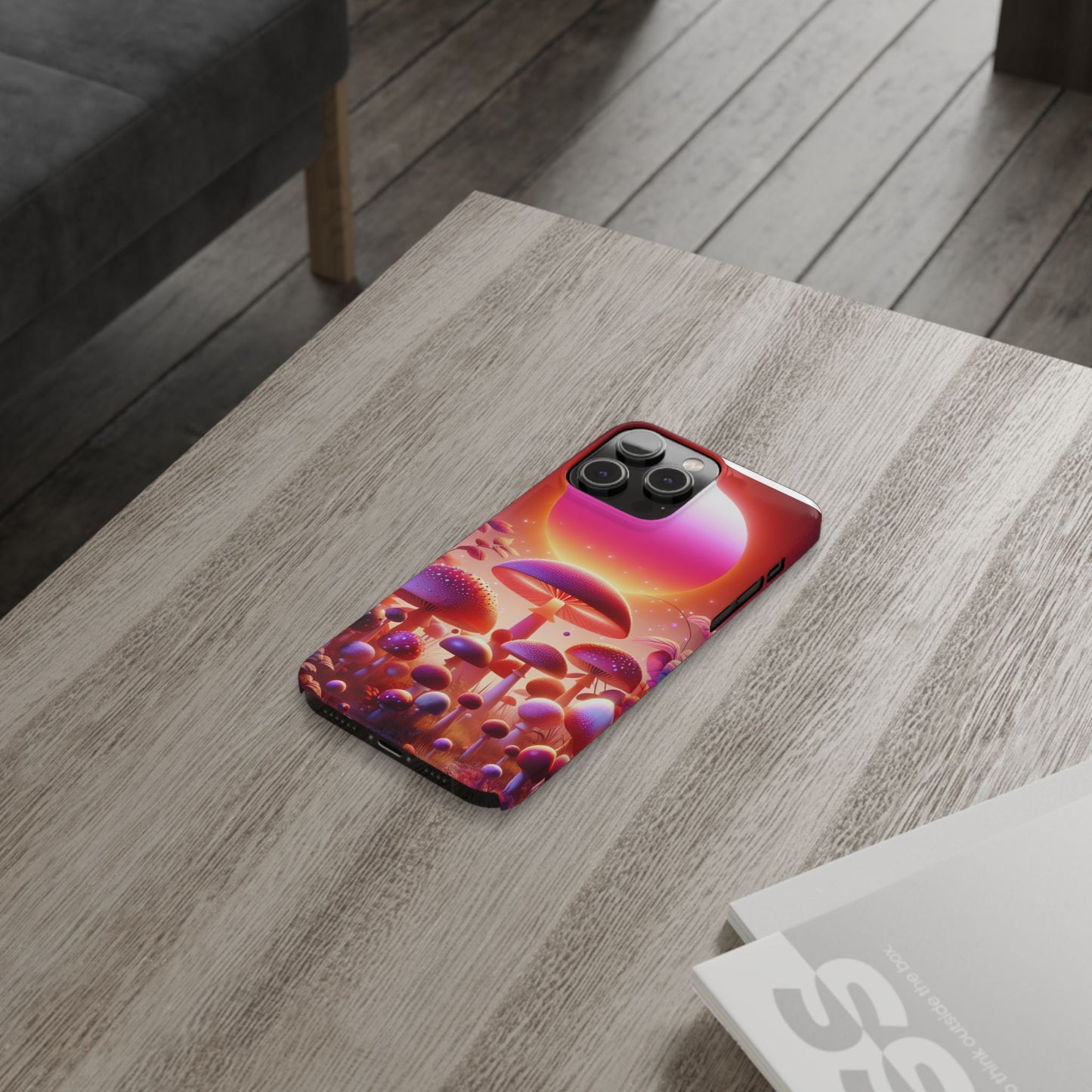 Vibrant Mushroom Slim Phone Case - Colorful Nature Design for Trendy Tech Lovers