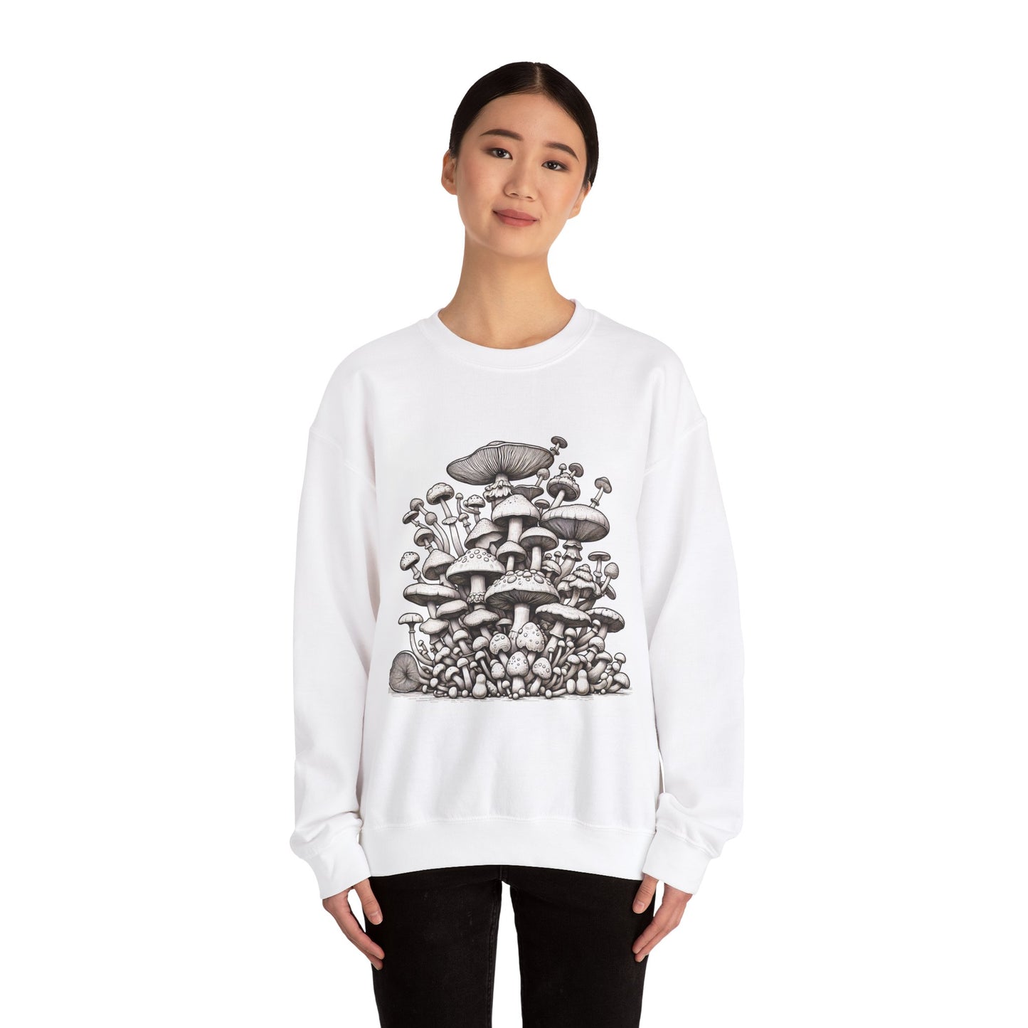 Mushroom Vintage Unisex Heavy Blend™ Crewneck Sweatshirt - Nature-Inspired Cozy Apparel