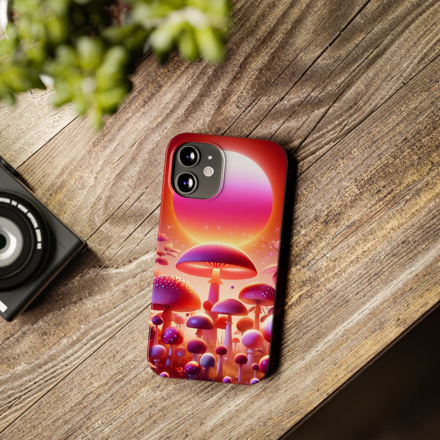 Vibrant Mushroom Slim Phone Case - Colorful Nature Design for Trendy Tech Lovers