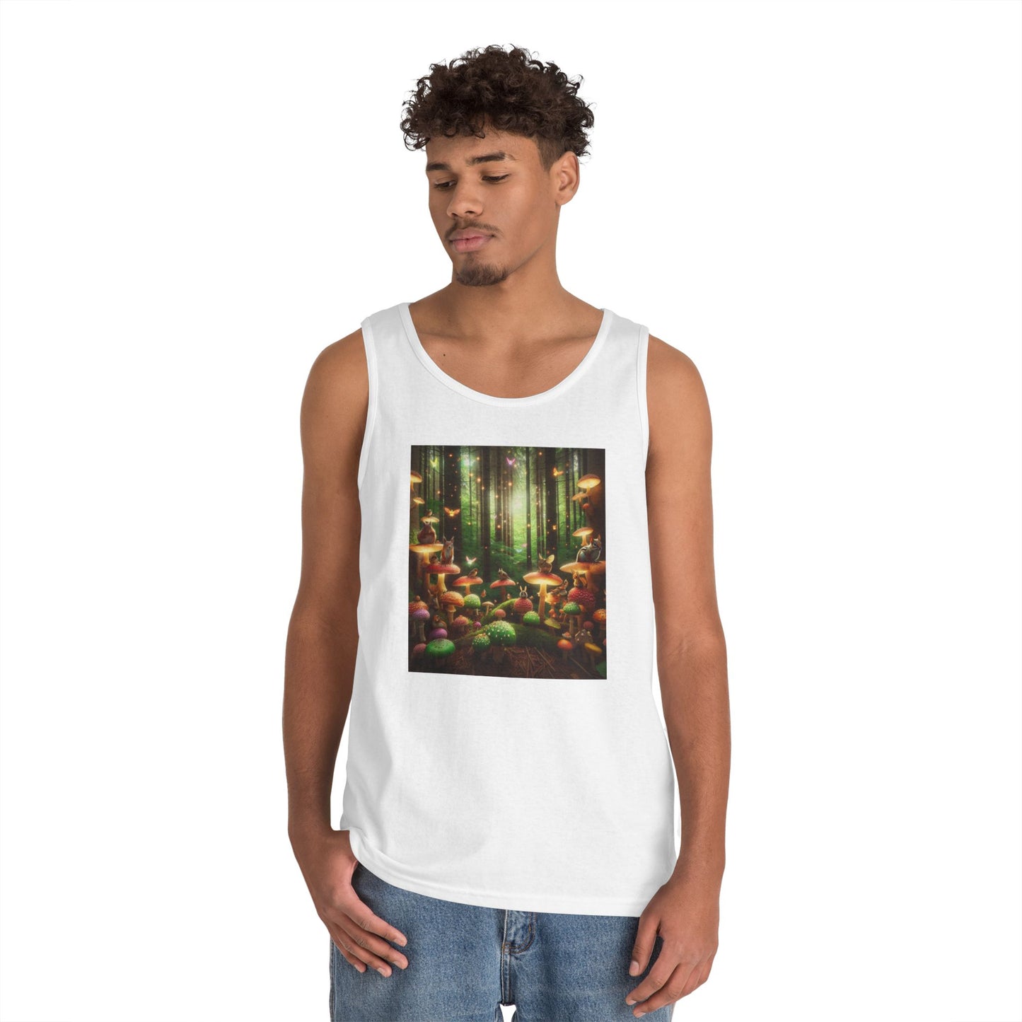 Enchanted Forest Unisex Heavy Cotton Tank Top - Nature Lover Apparel