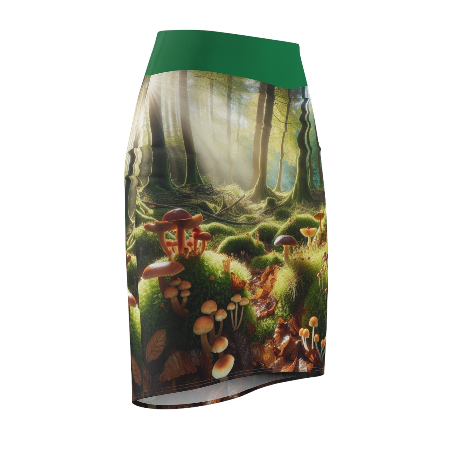 Enchanting Mushroom Forest Pencil Skirt - Nature-Inspired Fashion for Women