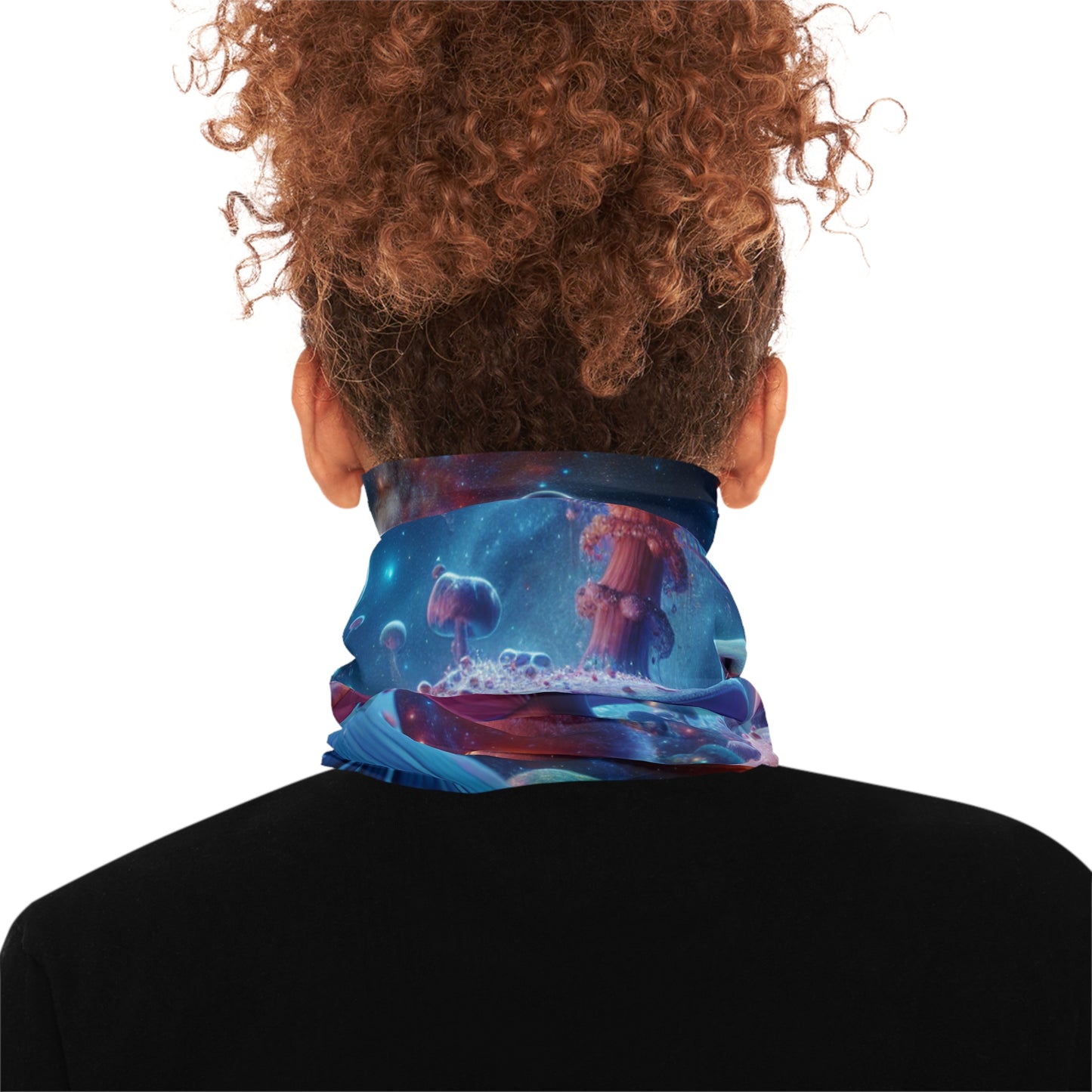 Cosmic Mushroom Lightweight Neck Gaiter - Vibrant Space Design