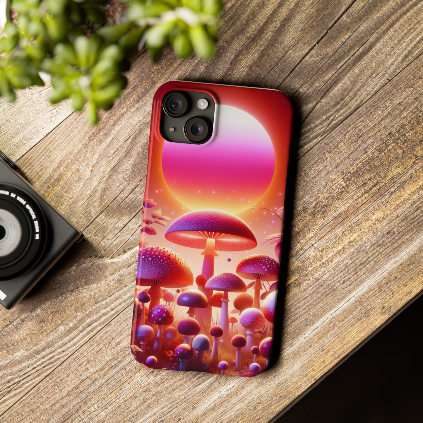 Vibrant Mushroom Slim Phone Case - Colorful Nature Design for Trendy Tech Lovers