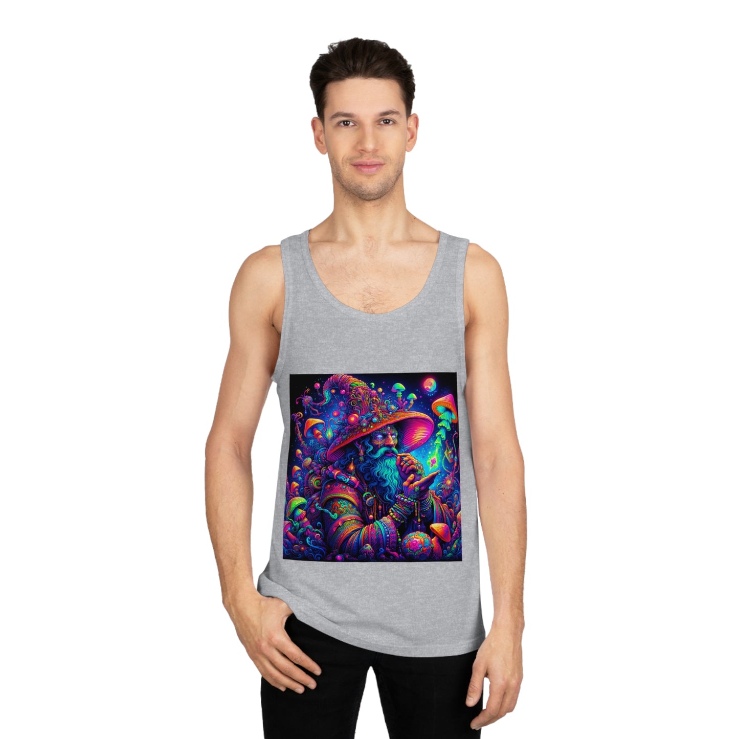 Vibrant Mushroom Art Unisex Tank Top - Psychedelic Design for Music Festivals & Summer Fun