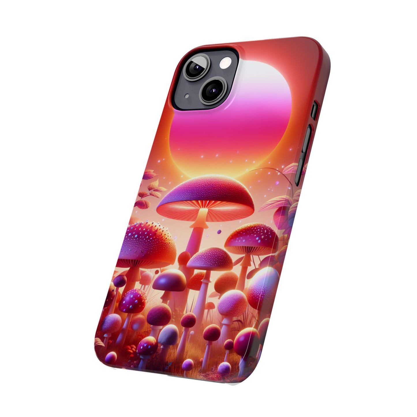 Vibrant Mushroom Slim Phone Case - Colorful Nature Design for Trendy Tech Lovers