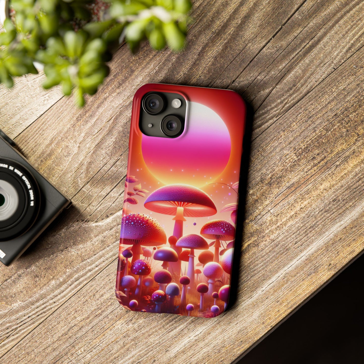 Vibrant Mushroom Slim Phone Case - Colorful Nature Design for Trendy Tech Lovers