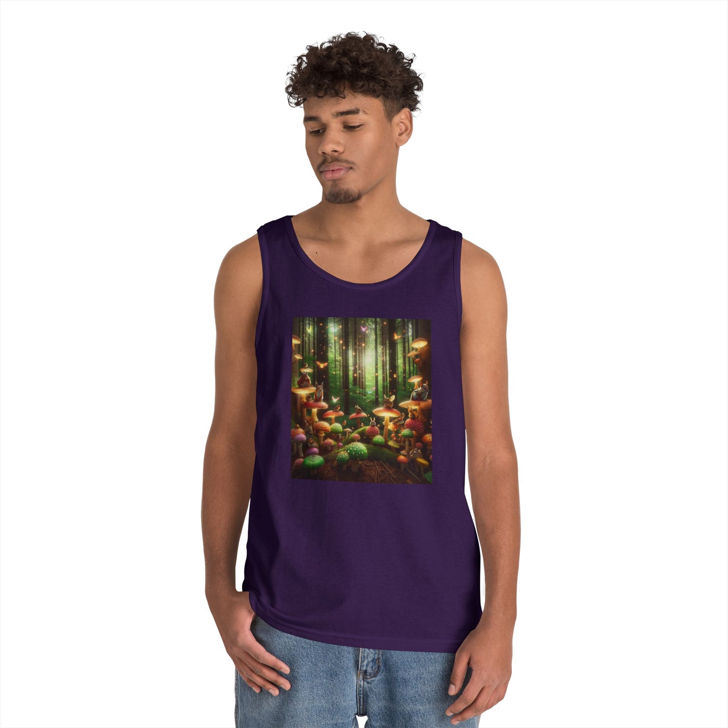 Enchanted Forest Unisex Heavy Cotton Tank Top - Nature Lover Apparel