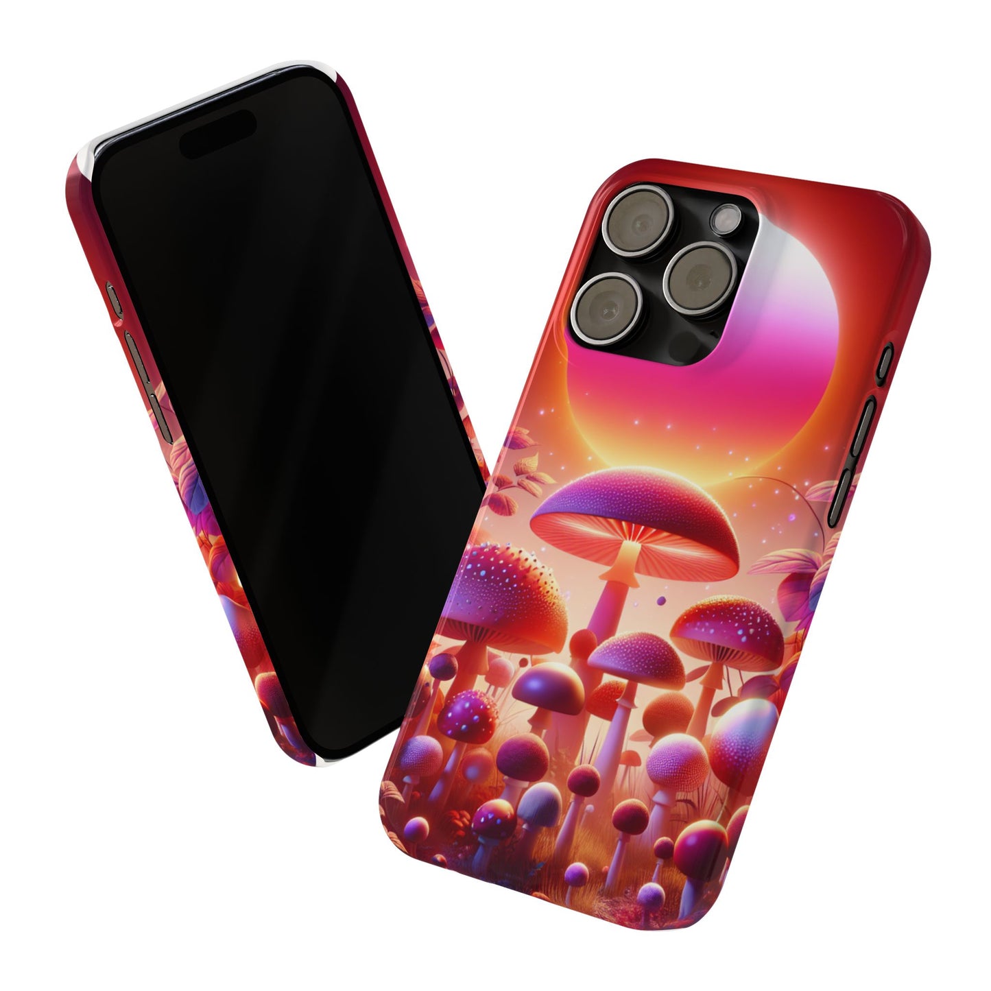 Vibrant Mushroom Slim Phone Case - Colorful Nature Design for Trendy Tech Lovers