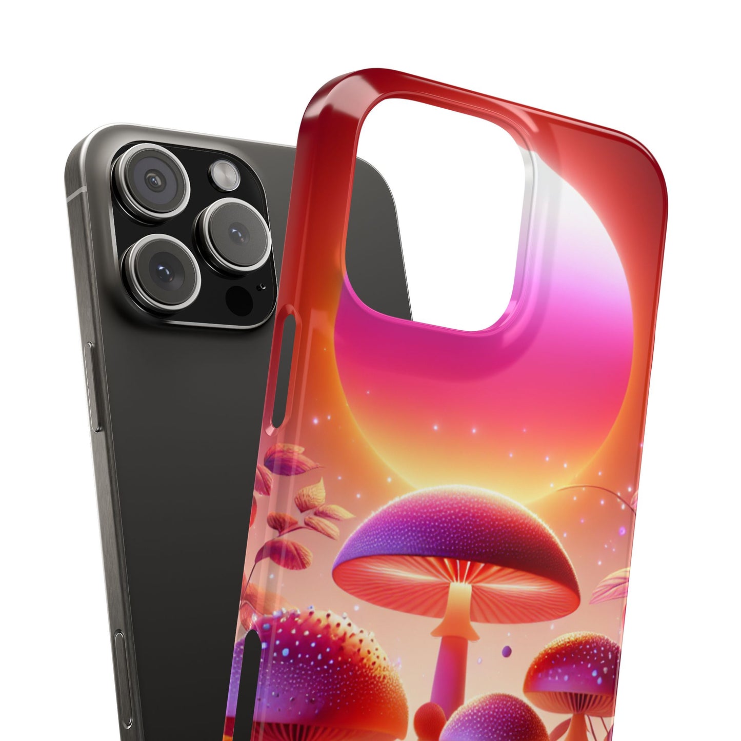 Vibrant Mushroom Slim Phone Case - Colorful Nature Design for Trendy Tech Lovers