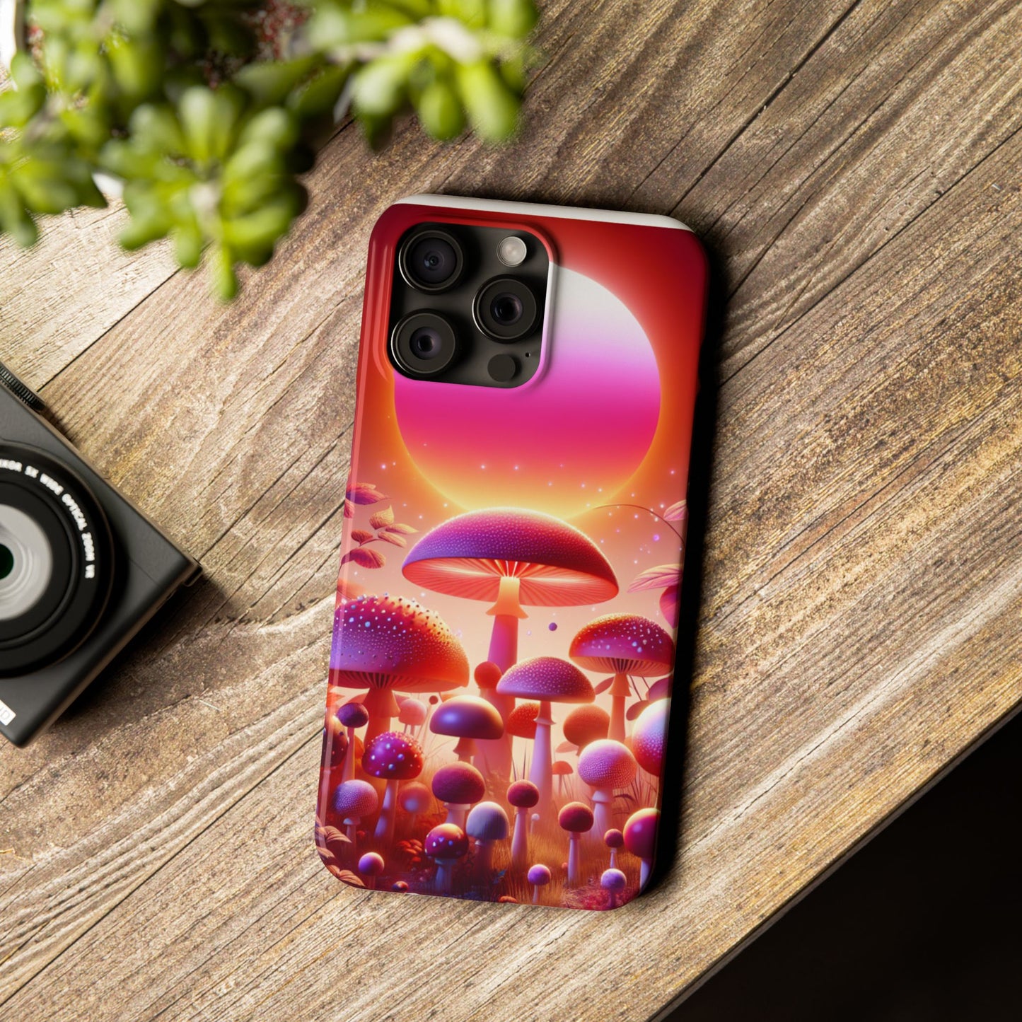 Vibrant Mushroom Slim Phone Case - Colorful Nature Design for Trendy Tech Lovers