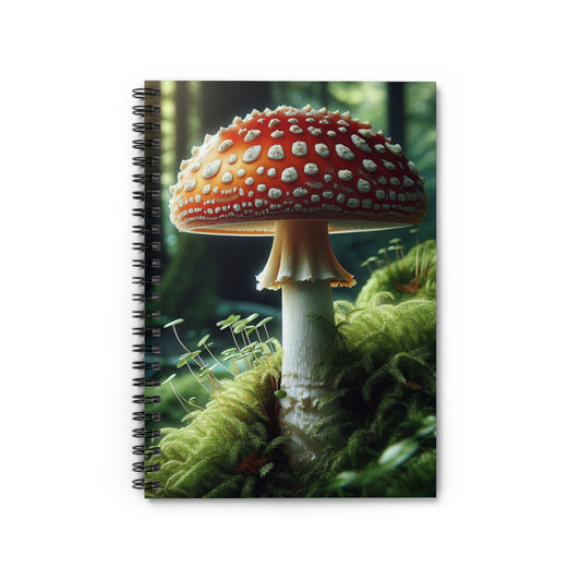 Amanita Mushroom Spiral Notebook - Ruled Line for Nature Lovers