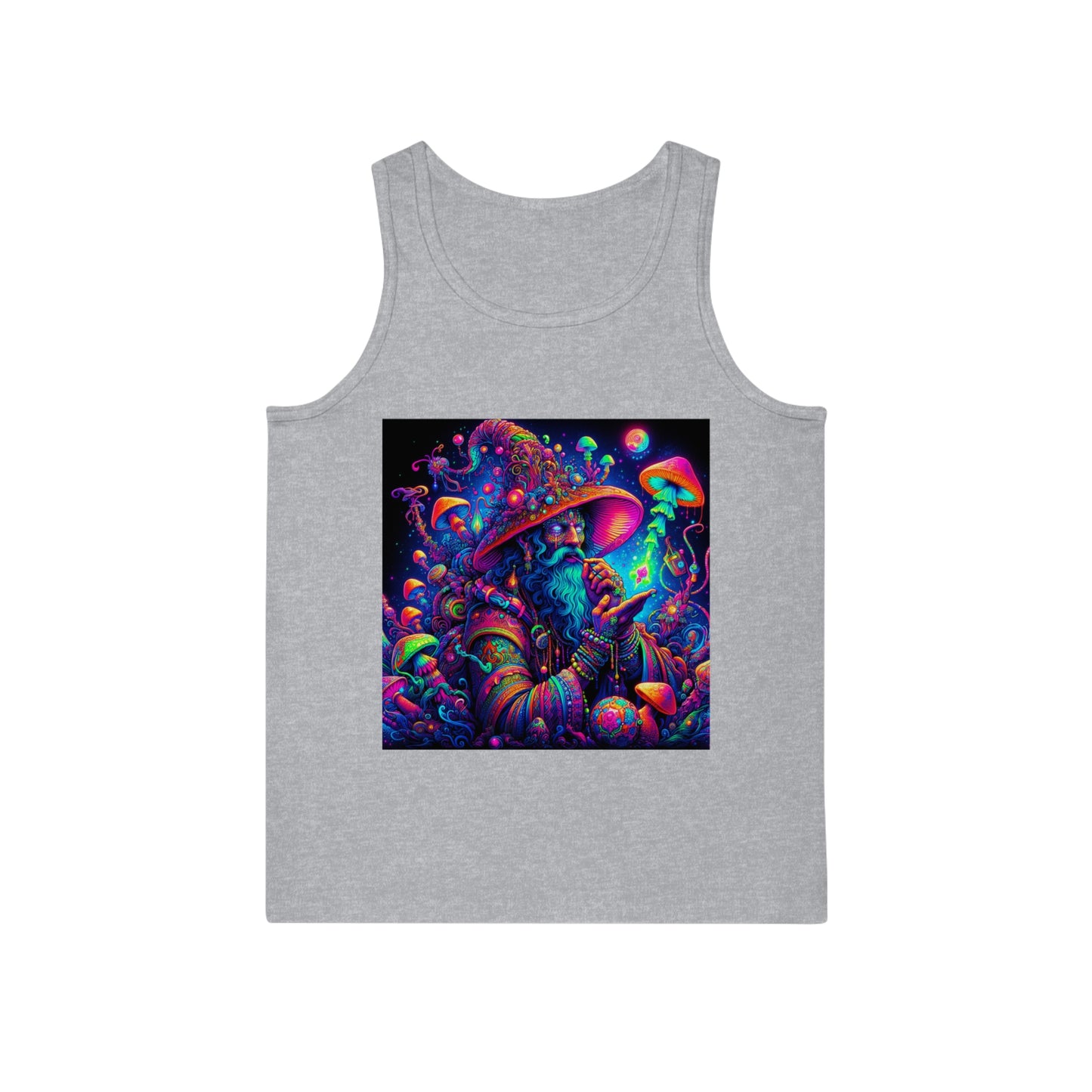 Vibrant Mushroom Art Unisex Tank Top - Psychedelic Design for Music Festivals & Summer Fun