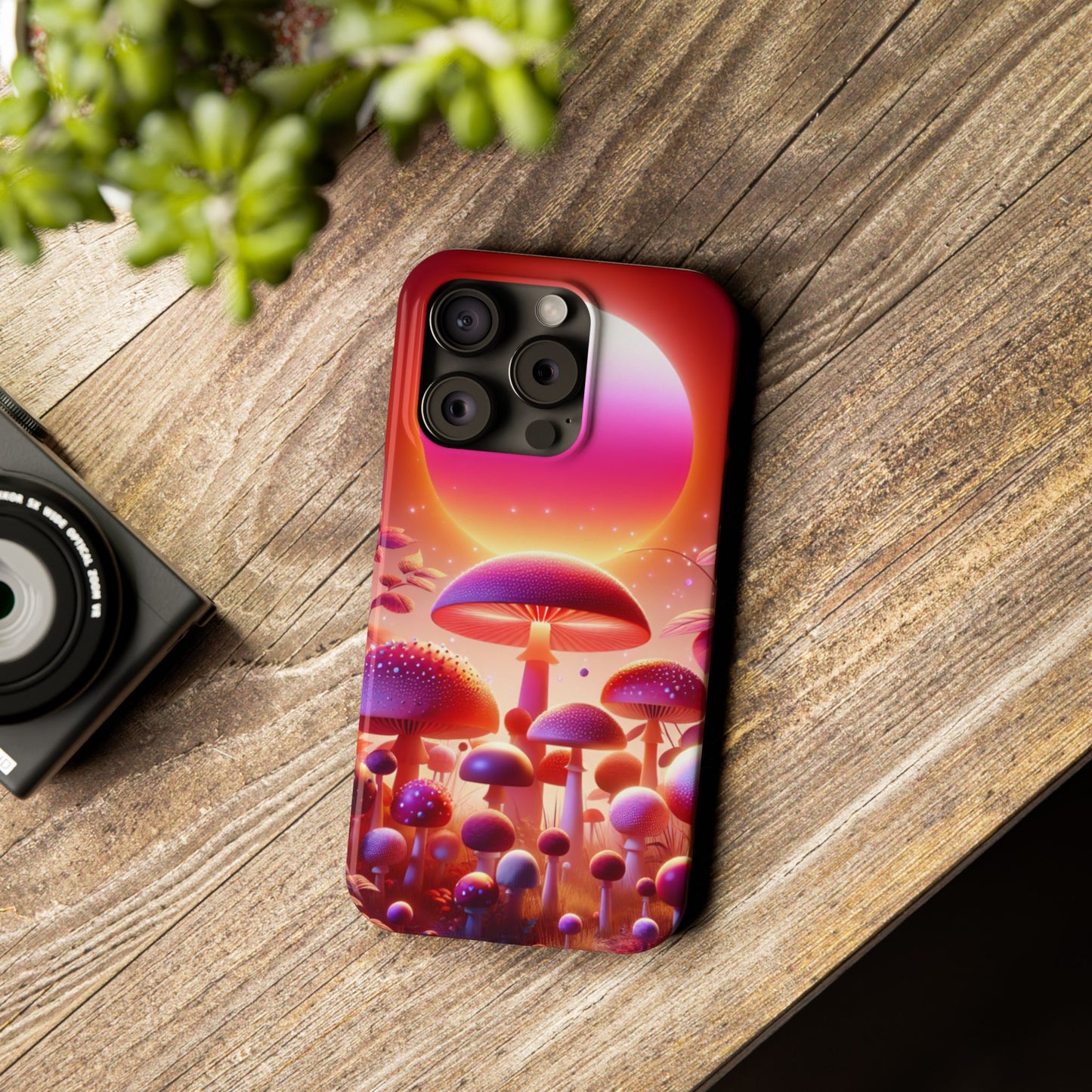 Vibrant Mushroom Slim Phone Case - Colorful Nature Design for Trendy Tech Lovers