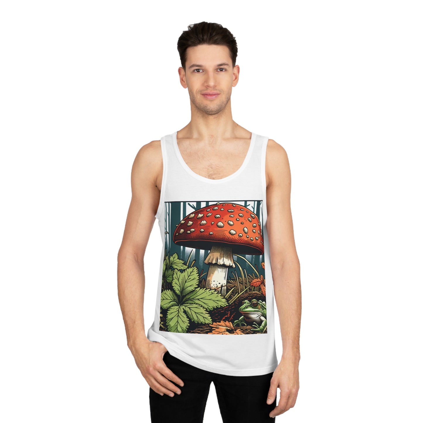 Mushroom & Frog Unisex Softstyle™ Tank Top - Nature Vibes