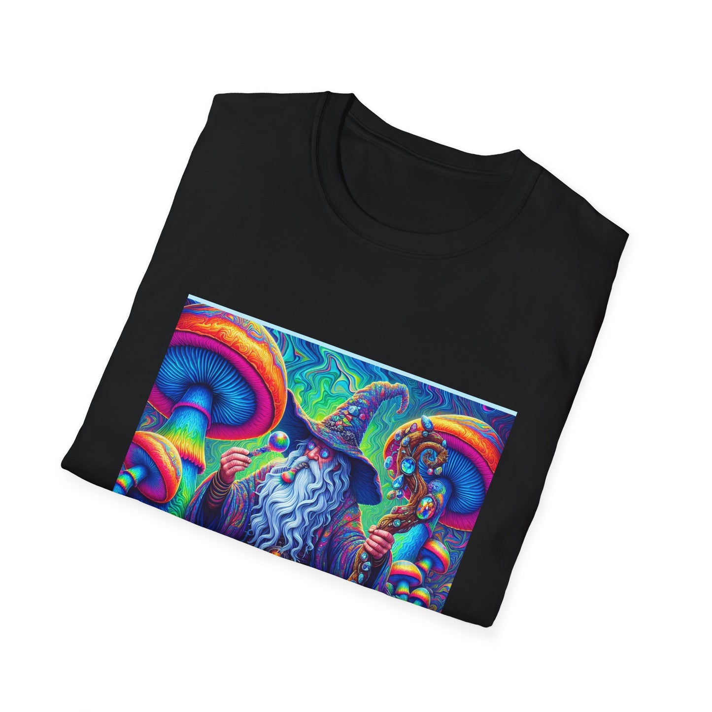 Psychedelic Mushroom Wizard Unisex T-Shirt | Vibrant Art Tee for Nature Lovers