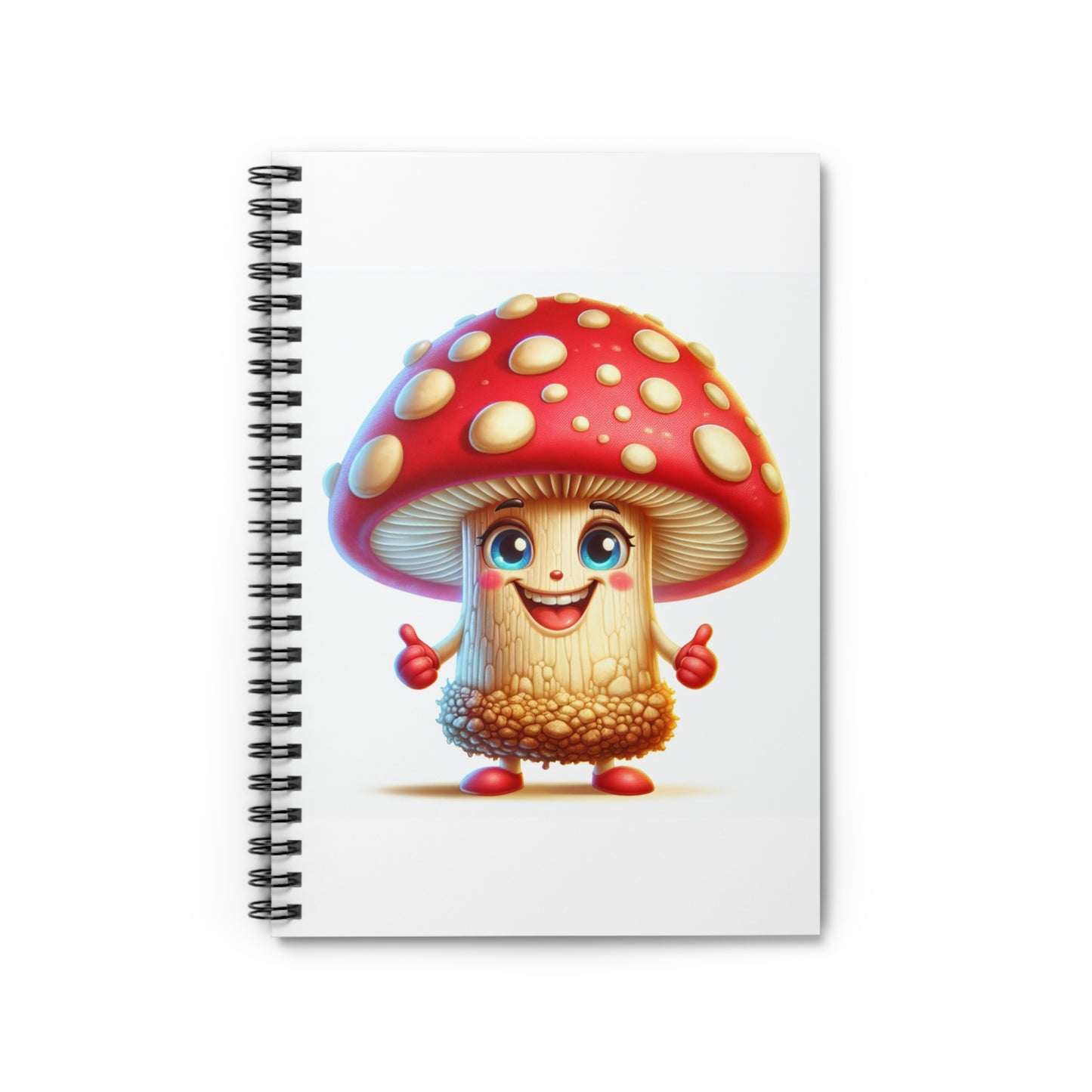 Happy Mushroom Spiral Notebook - Ruled Line