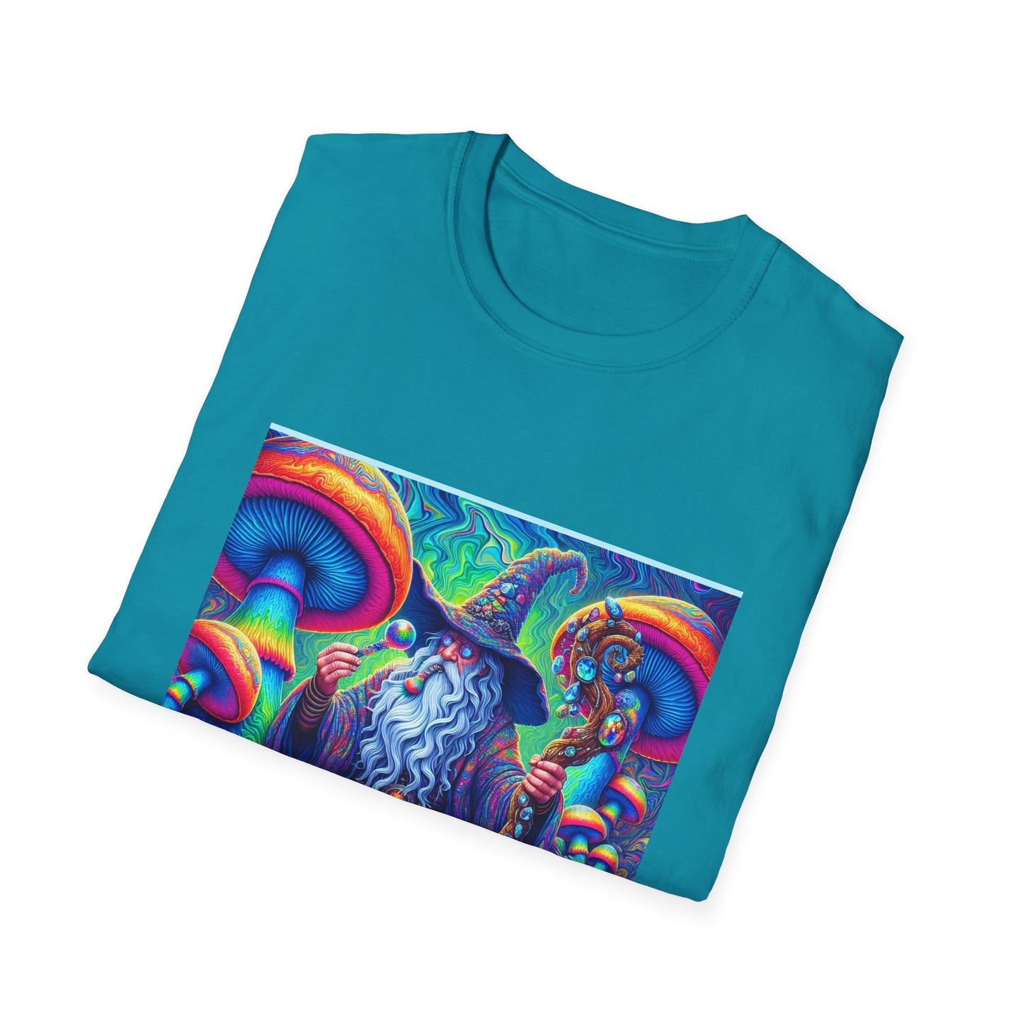 Psychedelic Mushroom Wizard Unisex T-Shirt | Vibrant Art Tee for Nature Lovers