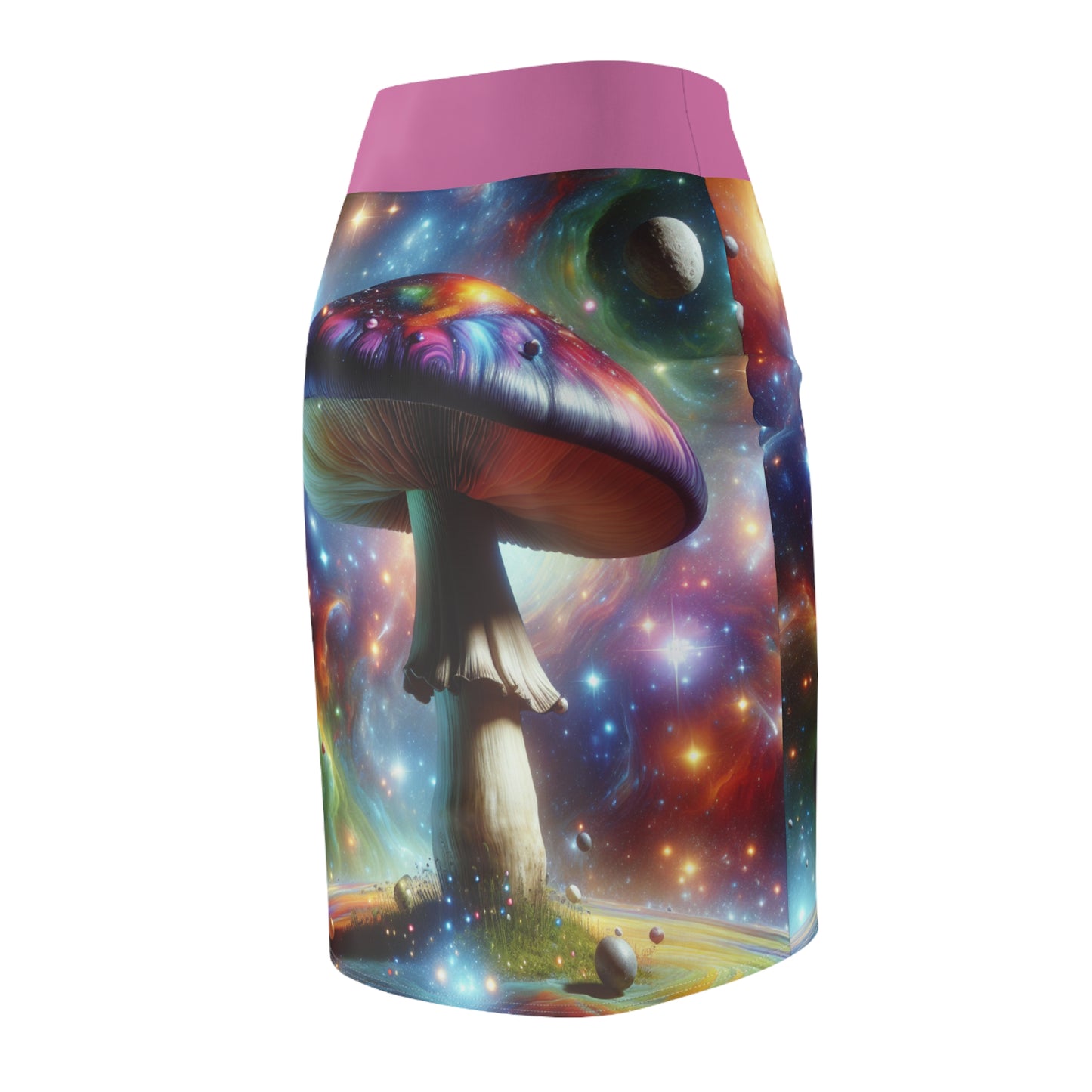 Psychedelic Mushroom Women's Pencil Skirt - Fun & Vibrant Fashion for Unique Style Lovers