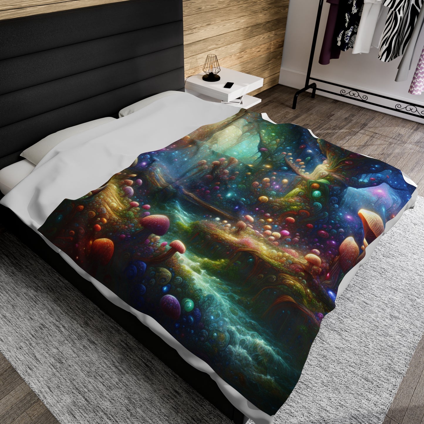 Cosmic Enchantment Velveteen Plush Blanket - Soft Throw for Cozy Living Spaces