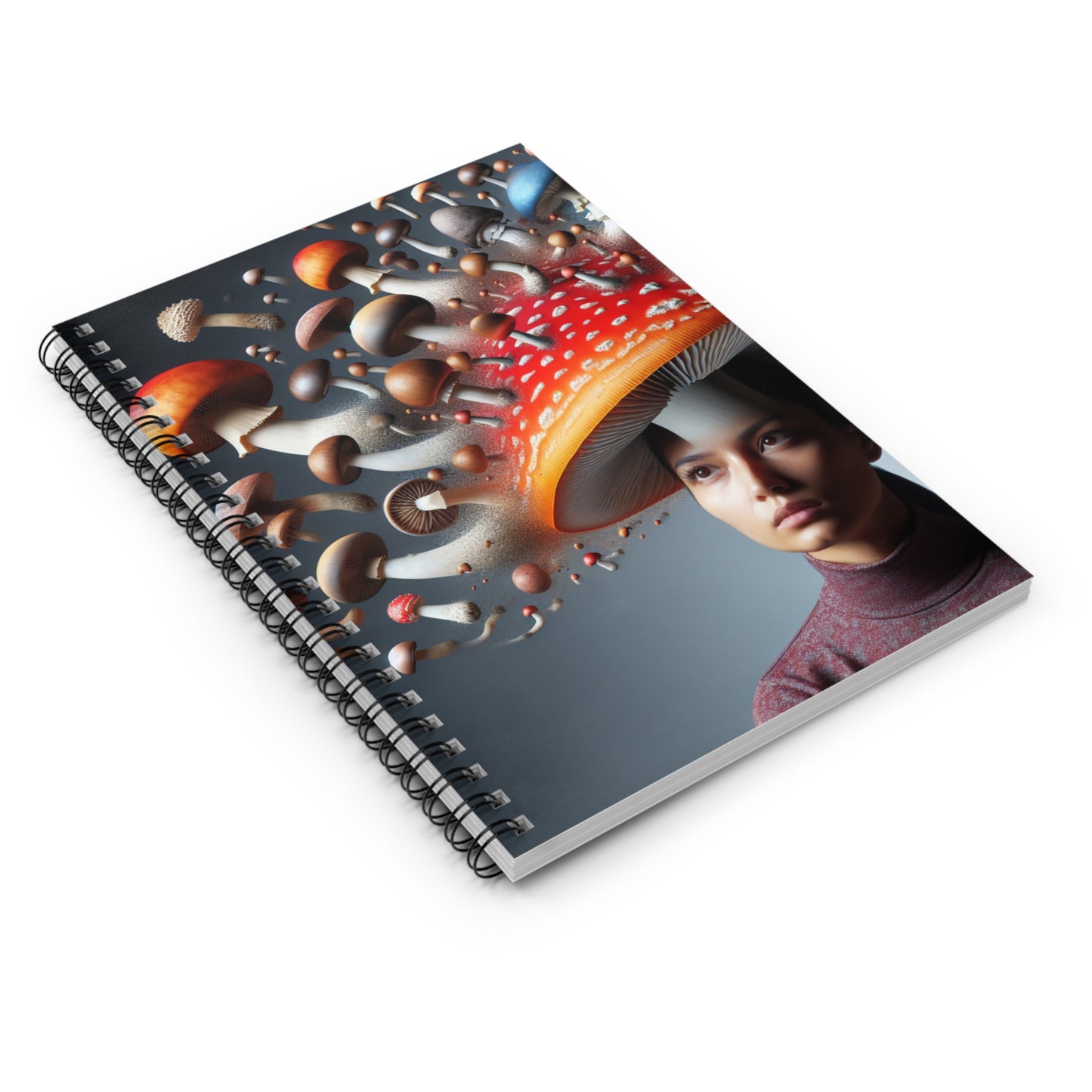 Enchanting Mushroom Spirals Ruled Notebook - Perfect for Dreamers and Creatives