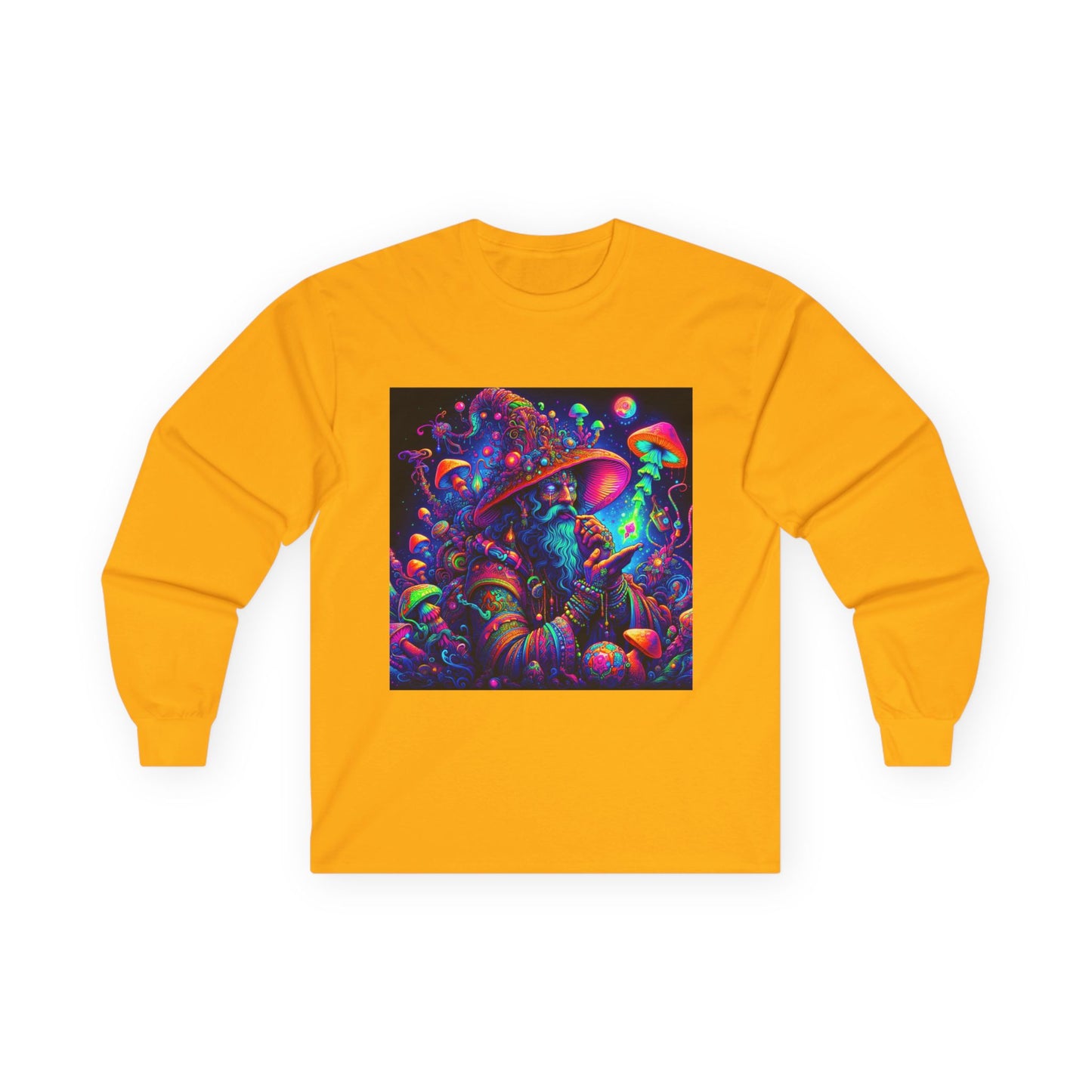 Psychedelic Mushroom Unisex Long Sleeve Tee - Colorful Trippy Art T-Shirt