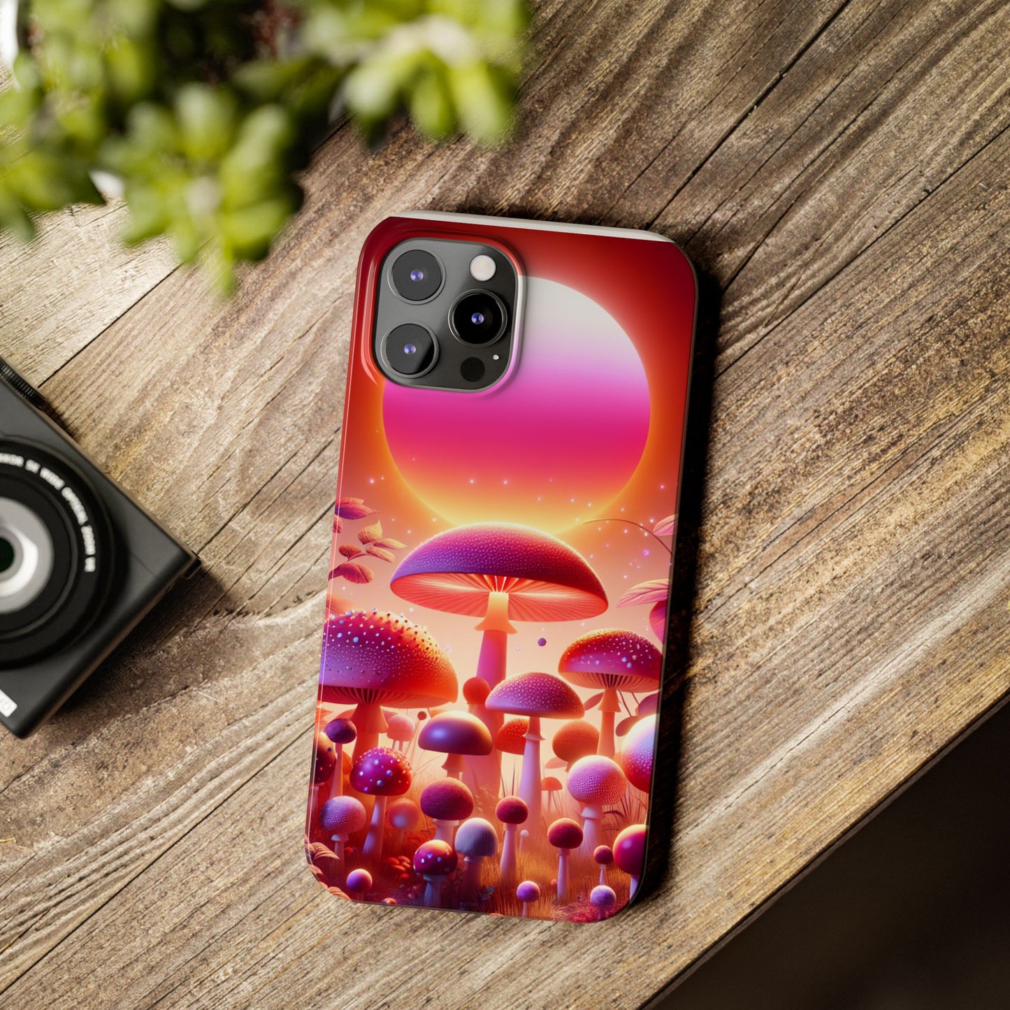 Vibrant Mushroom Slim Phone Case - Colorful Nature Design for Trendy Tech Lovers