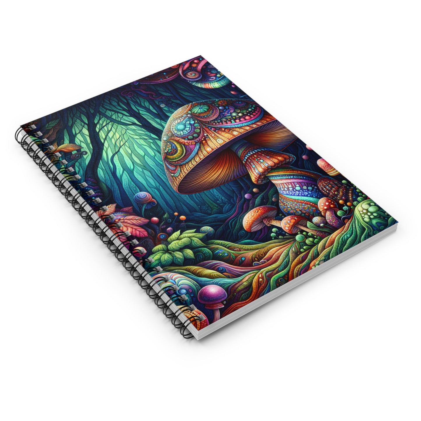 Enchanted Forest Spiral Notebook - Colorful Mushroom Design for Creative Minds