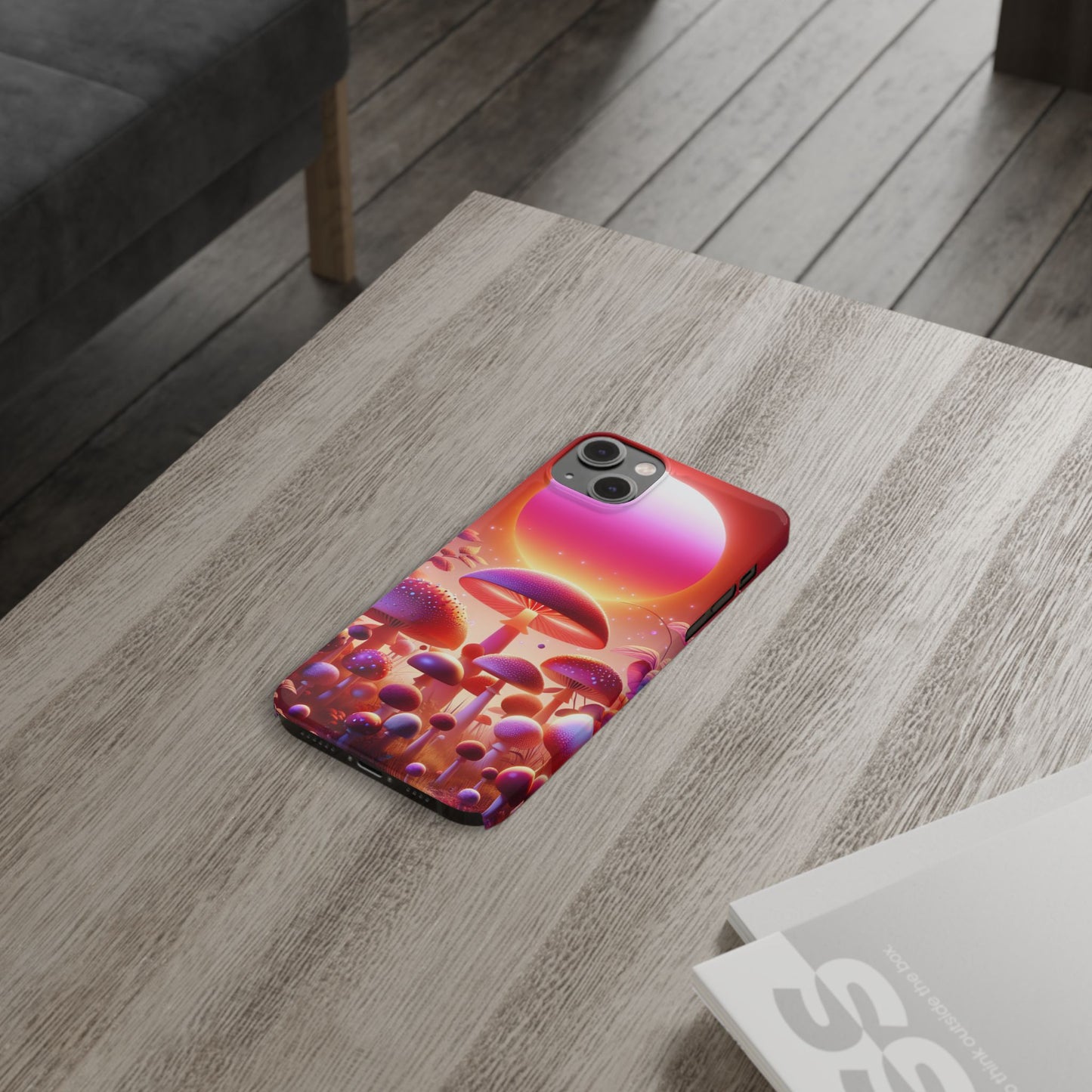 Vibrant Mushroom Slim Phone Case - Colorful Nature Design for Trendy Tech Lovers