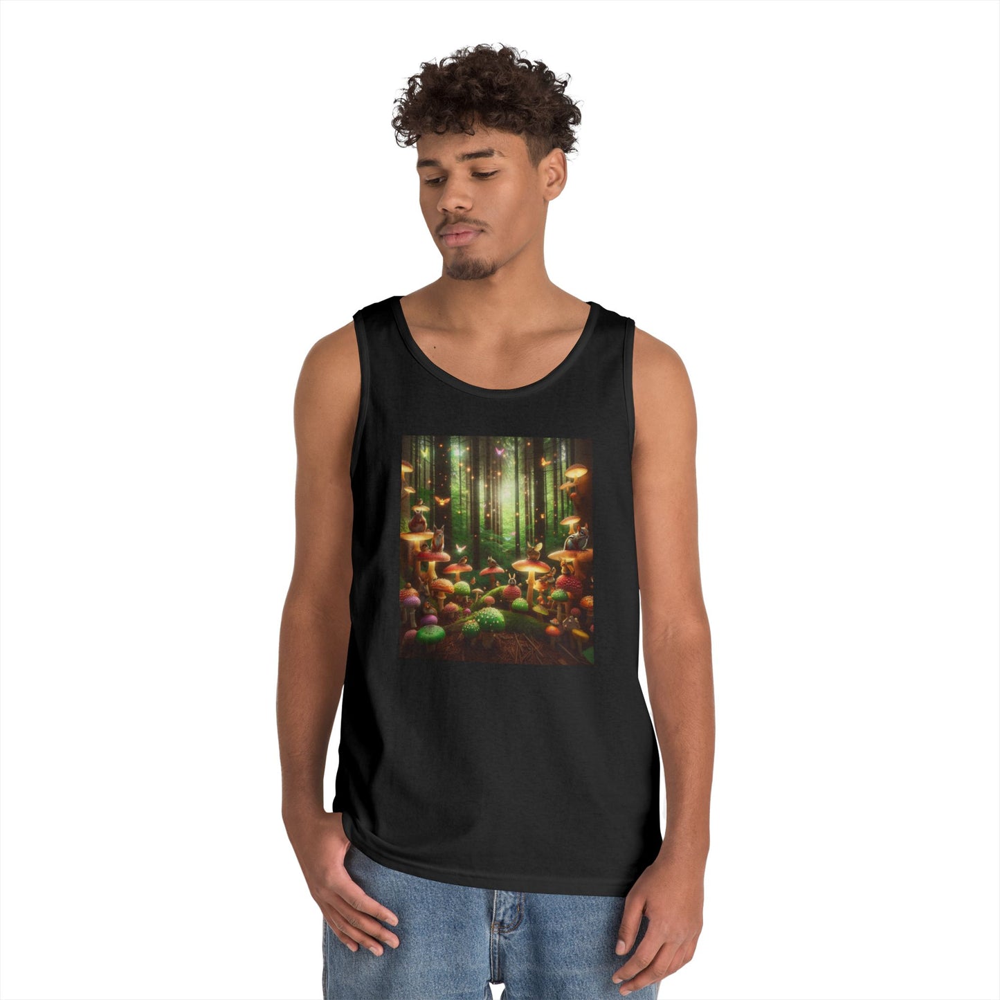 Enchanted Forest Unisex Heavy Cotton Tank Top - Nature Lover Apparel