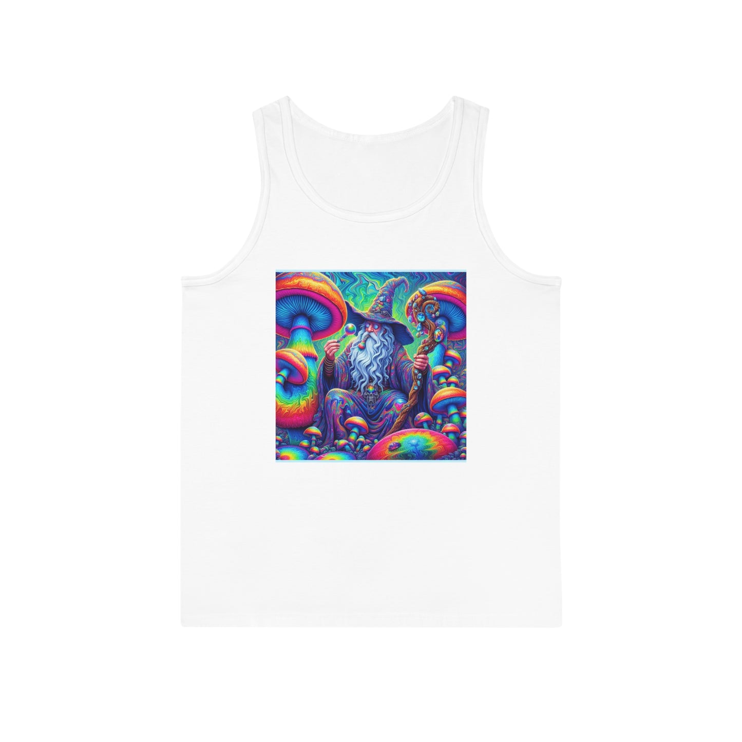 Psychedelic Wizard Tank Top | Unisex Softstyle Tee for Festivals & Casual Wear