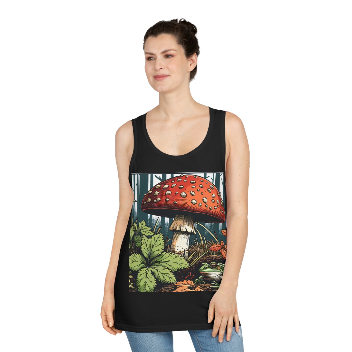 Mushroom & Frog Unisex Softstyle™ Tank Top - Nature Vibes