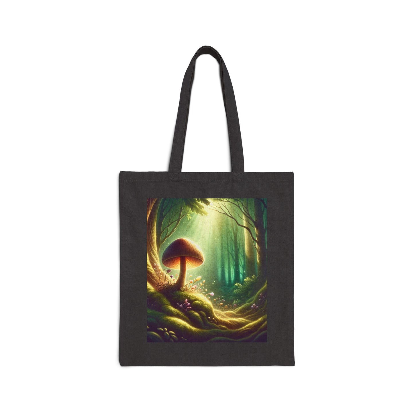 Whimsical Forest Mushroom Cotton Canvas Tote Bag - Eco-Friendly Shopping Essentials