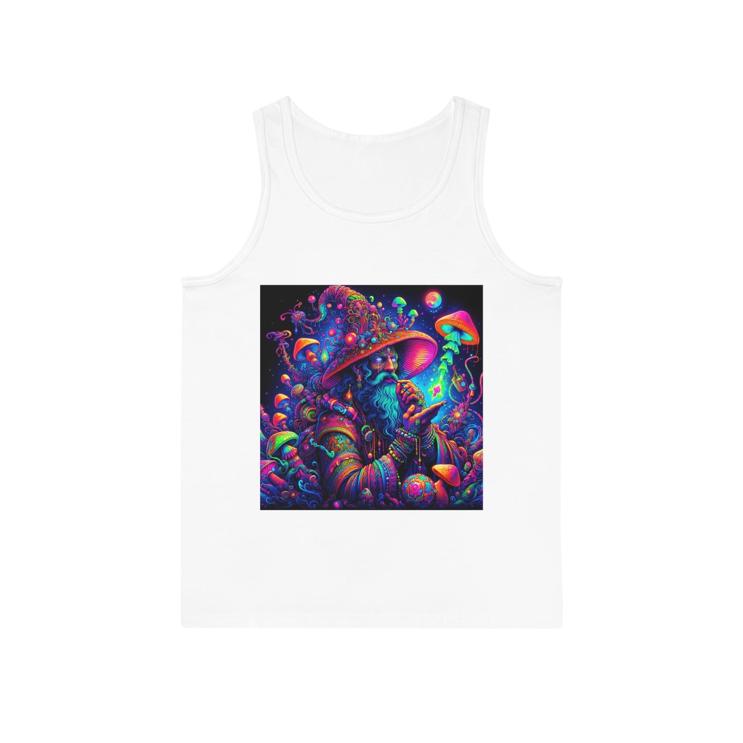 Vibrant Mushroom Art Unisex Tank Top - Psychedelic Design for Music Festivals & Summer Fun