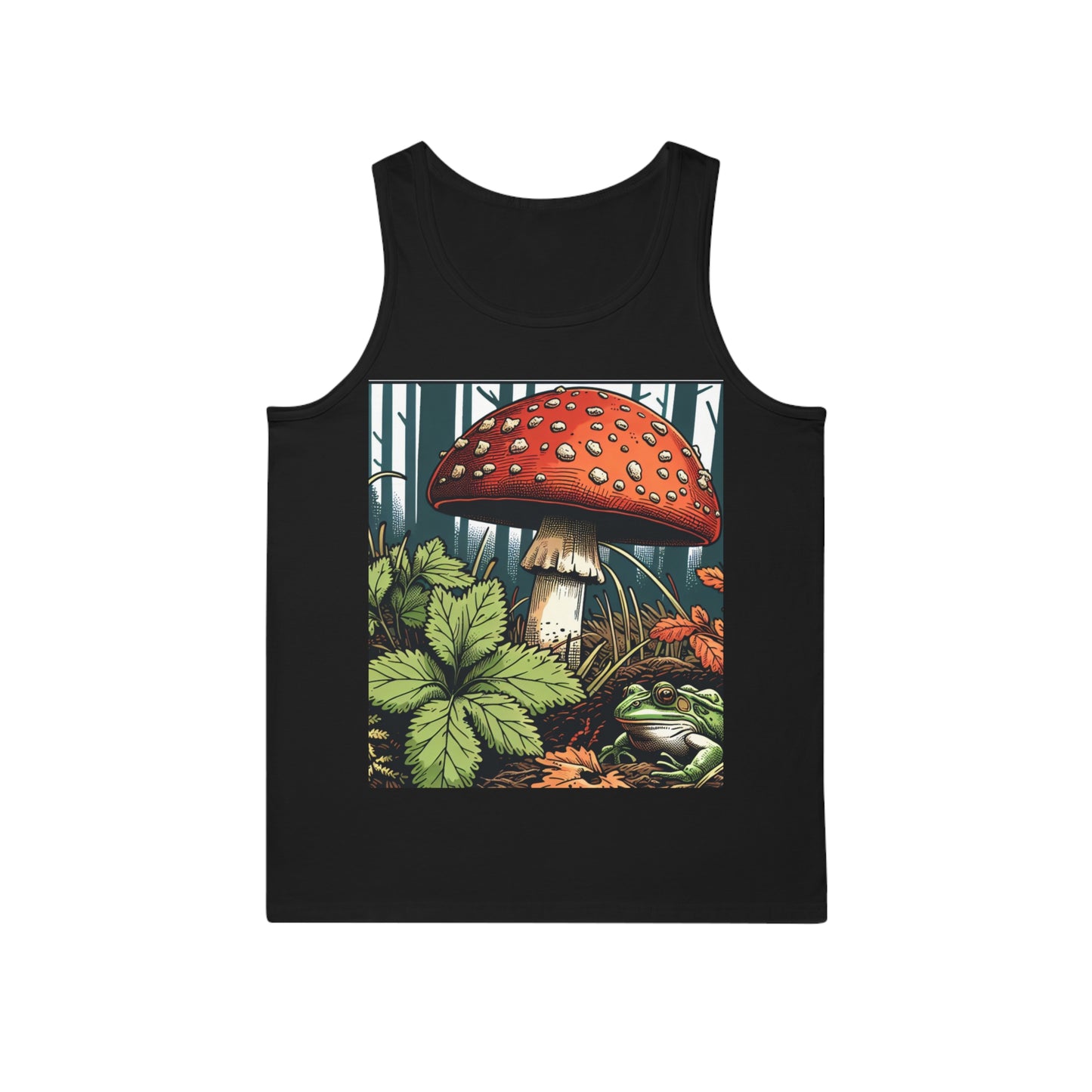 Mushroom & Frog Unisex Softstyle™ Tank Top - Nature Vibes