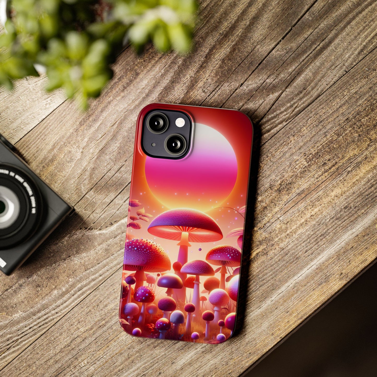 Vibrant Mushroom Slim Phone Case - Colorful Nature Design for Trendy Tech Lovers