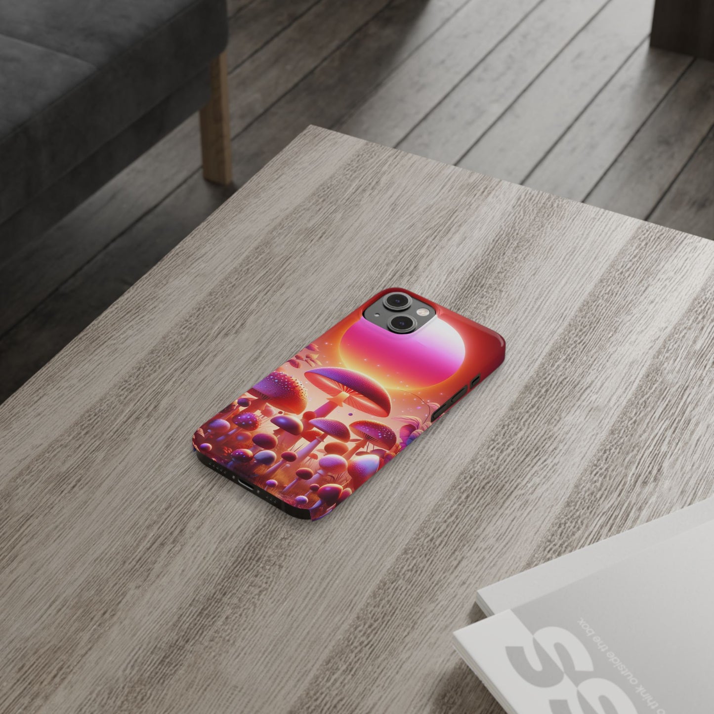 Vibrant Mushroom Slim Phone Case - Colorful Nature Design for Trendy Tech Lovers