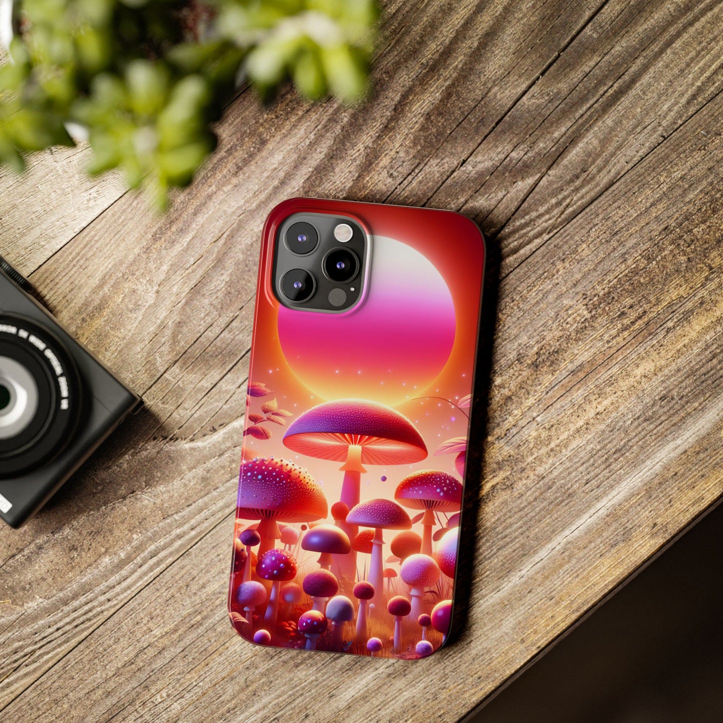 Vibrant Mushroom Slim Phone Case - Colorful Nature Design for Trendy Tech Lovers