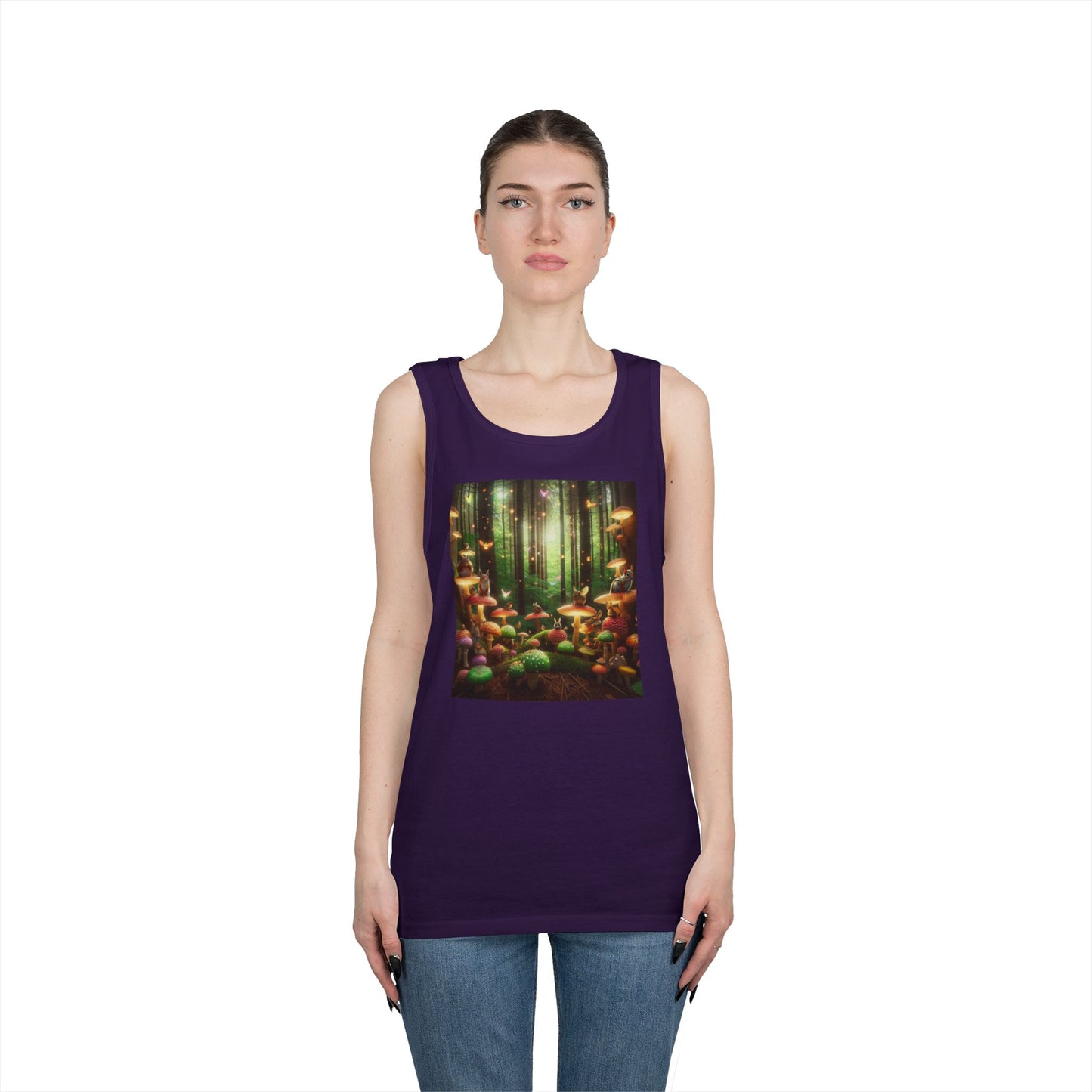 Enchanted Forest Unisex Heavy Cotton Tank Top - Nature Lover Apparel