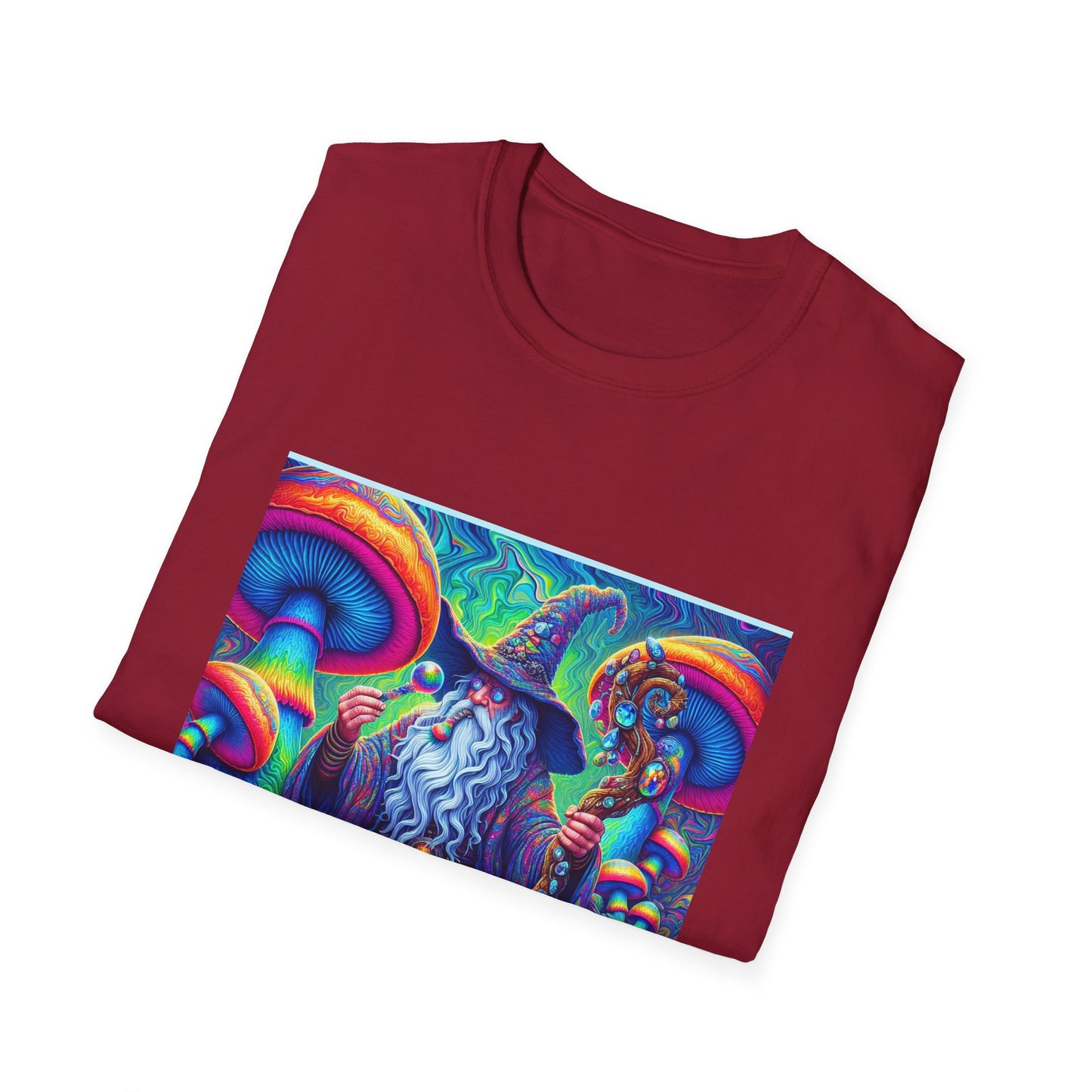 Psychedelic Mushroom Wizard Unisex T-Shirt | Vibrant Art Tee for Nature Lovers