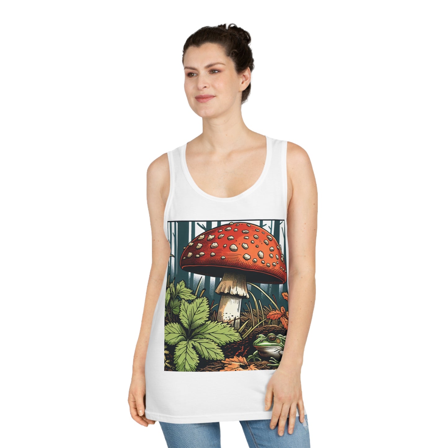 Mushroom & Frog Unisex Softstyle™ Tank Top - Nature Vibes