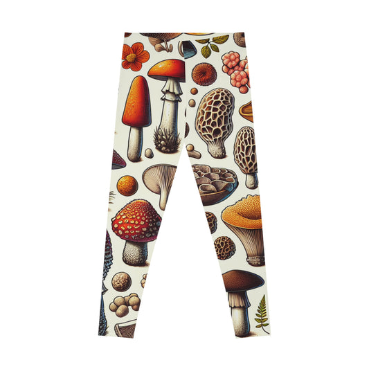 Many Mushrooms Stretchy Leggings (AOP)