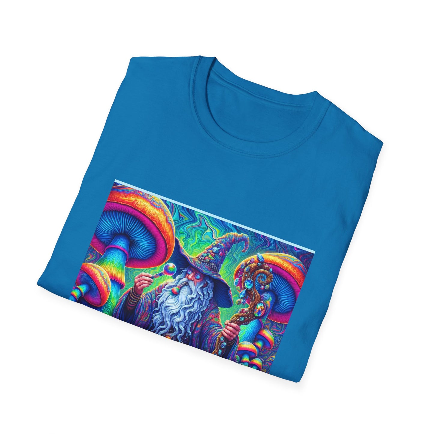 Psychedelic Mushroom Wizard Unisex T-Shirt | Vibrant Art Tee for Nature Lovers