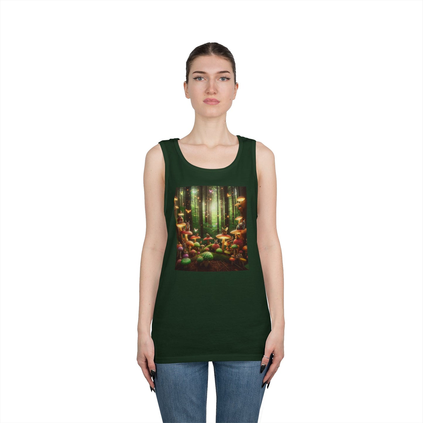 Enchanted Forest Unisex Heavy Cotton Tank Top - Nature Lover Apparel